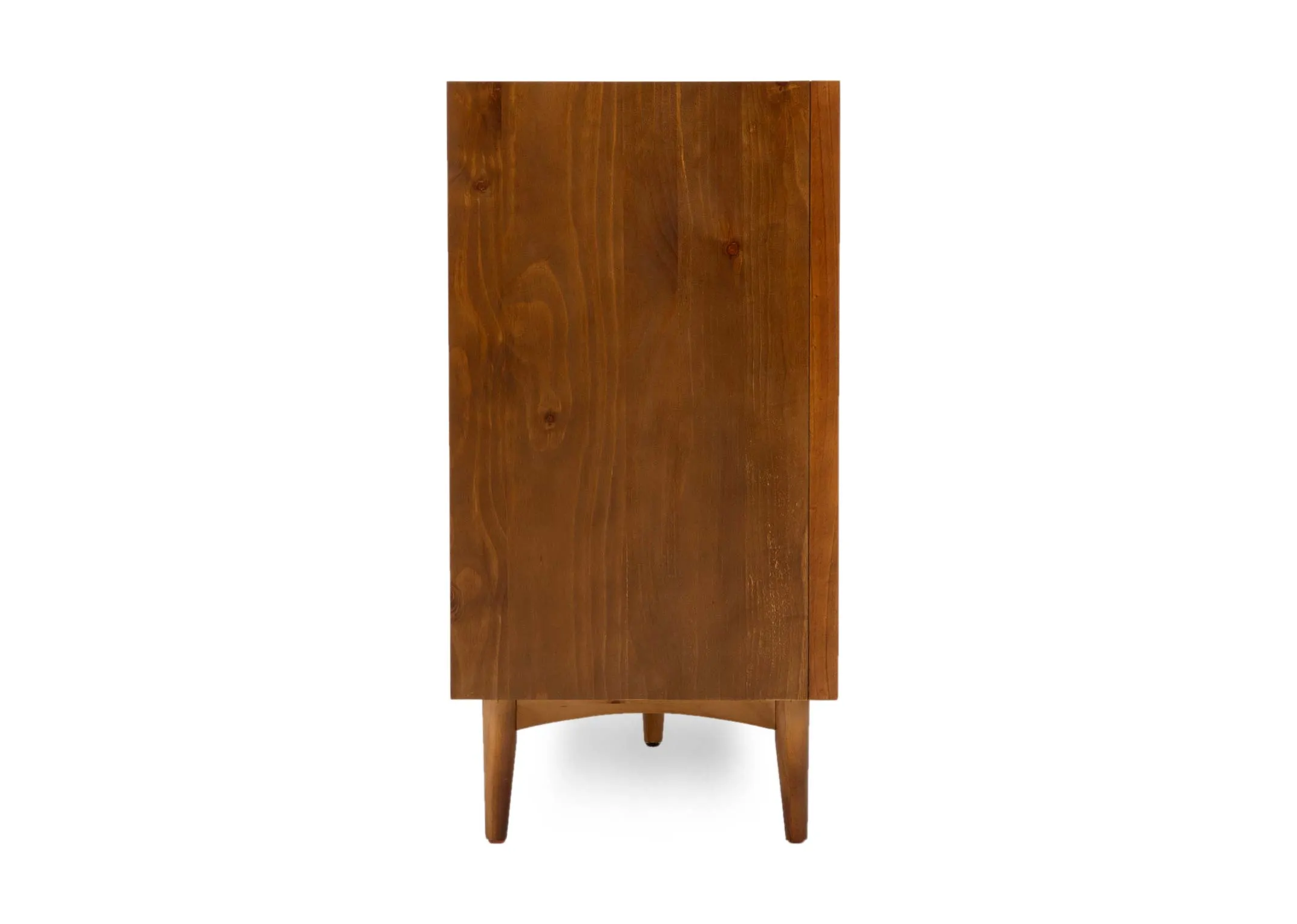A dark wood chest of 6 drawers from EZ Livings Leya range. Front view of dark wood finish.