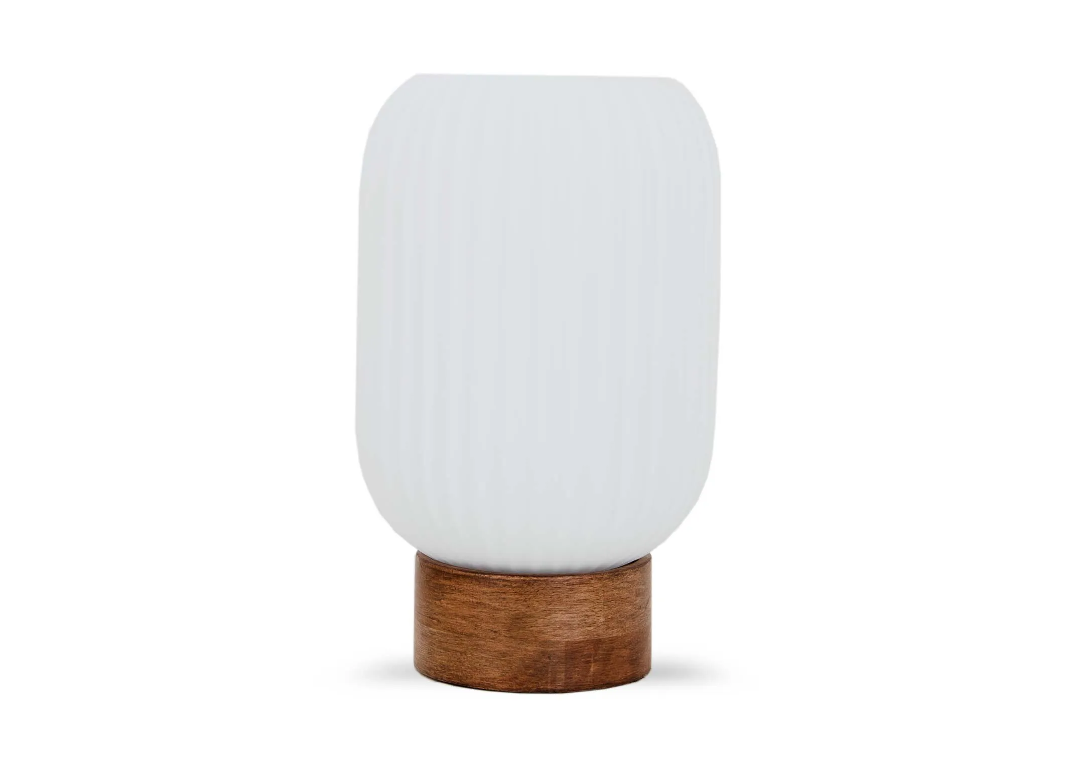 White Glass Shade Table Lamp - Ripple