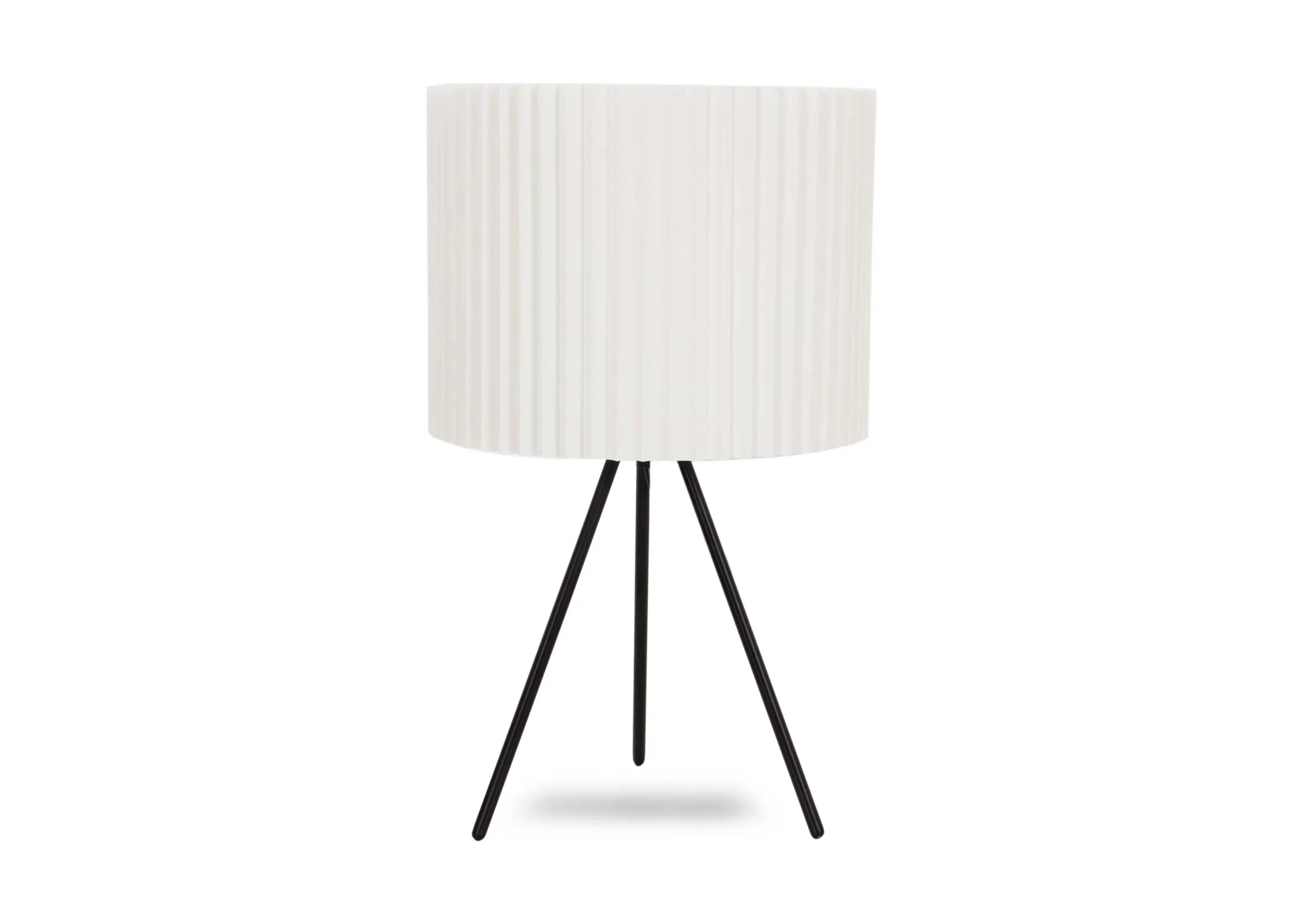 Metal Table Lamp with Pleated Shade - Drum