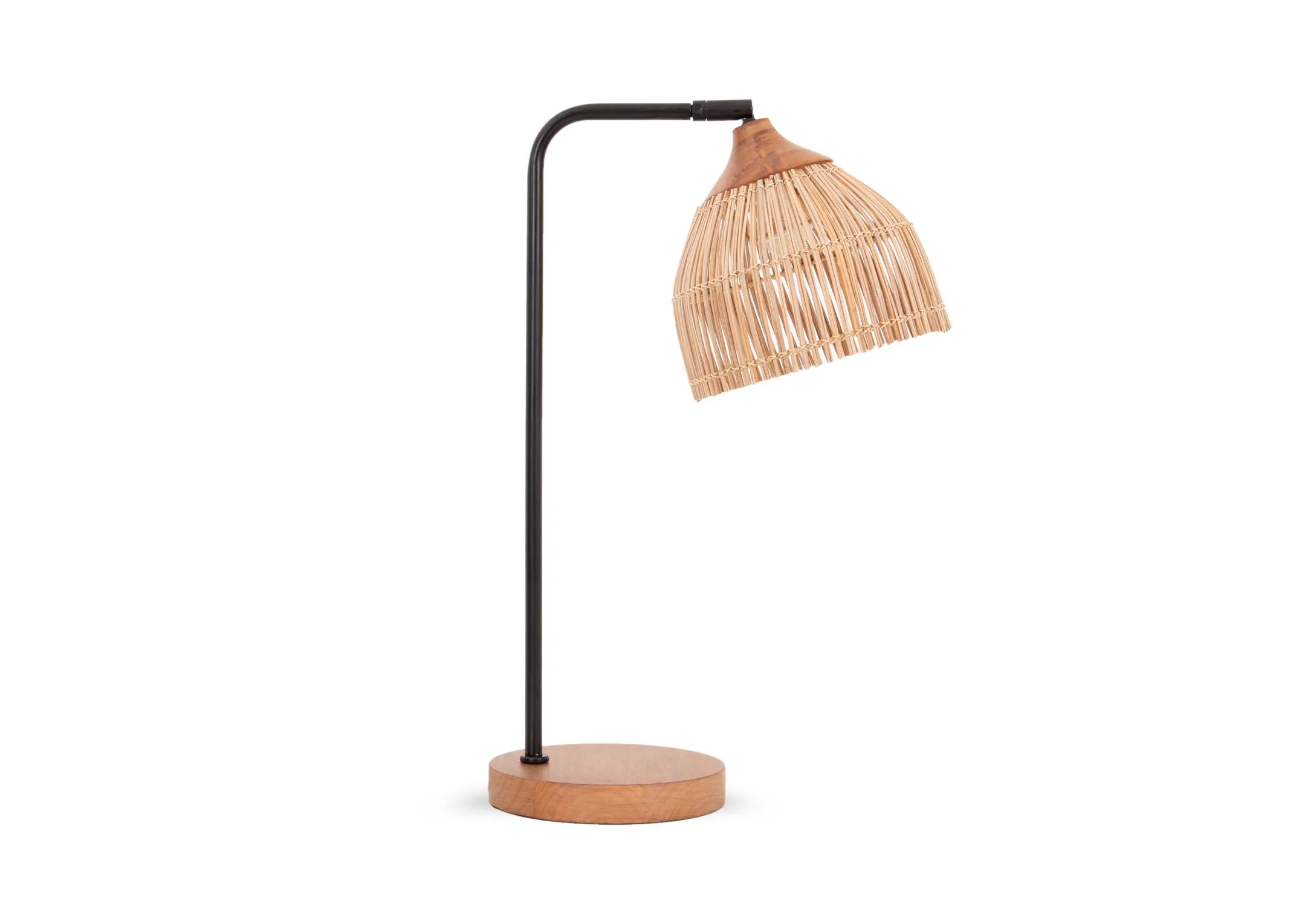 Brown Table Lamp with Midribs Shade - Coco