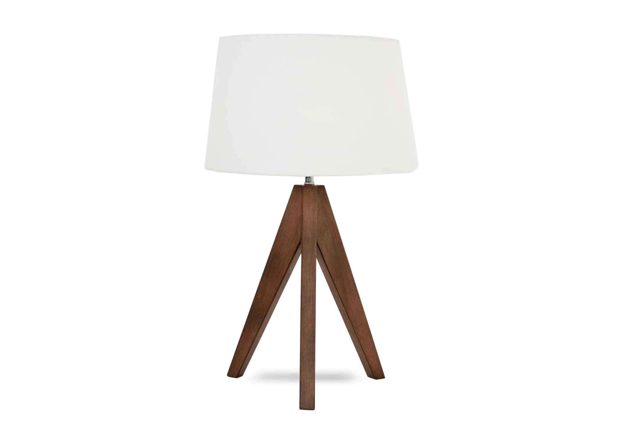 Wooden Table Lamp with White Shade - Lura
