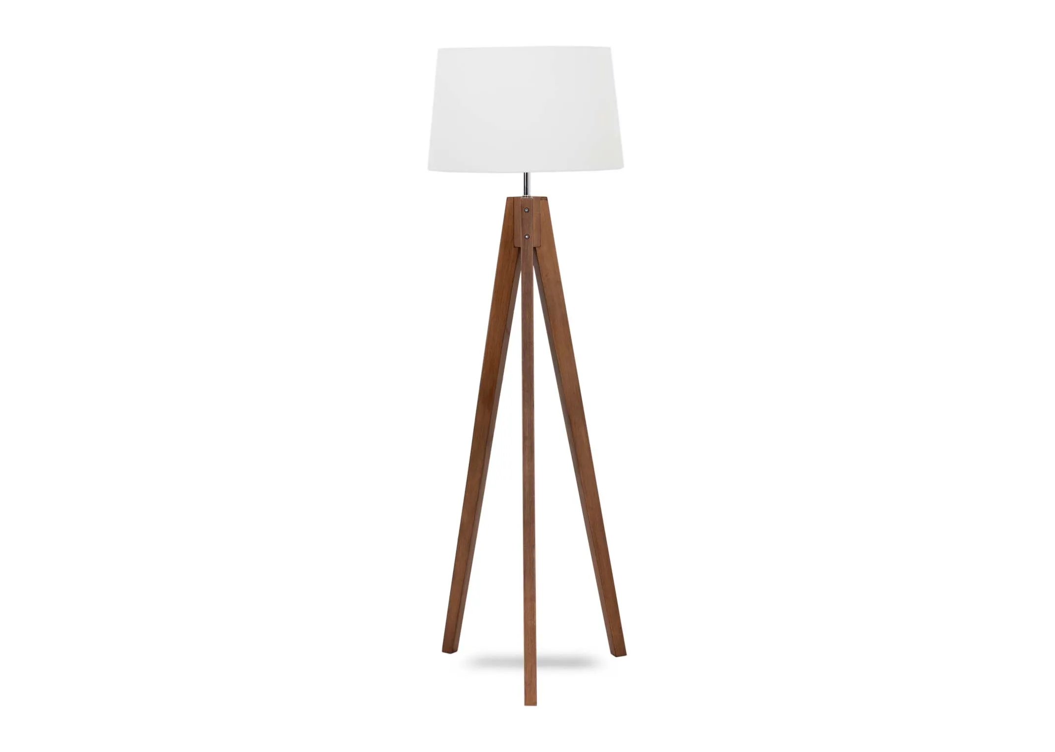 Wooden Floor Lamp with White Shade - Lura