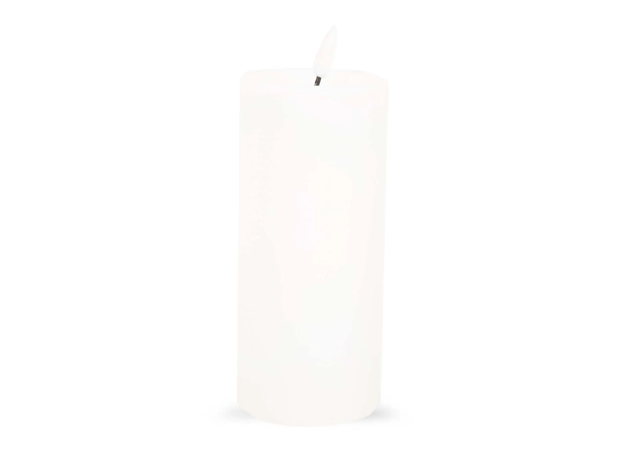 A large white LED Candle from EZ Livings Delight range. Front view of candle made of real wax.