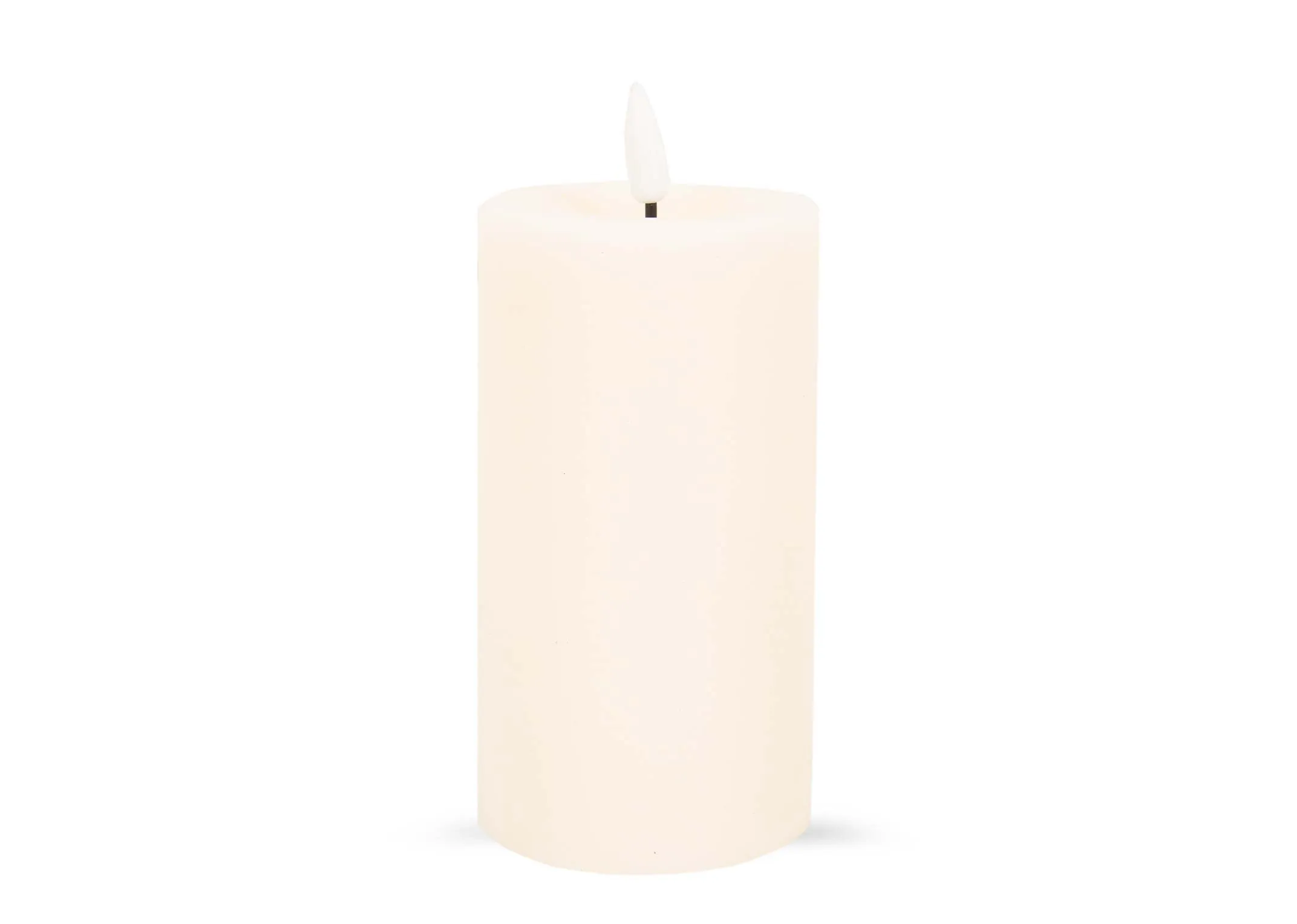 A medium cream LED Candle from EZ Livings Delight range. Front view of candle made of real wax.