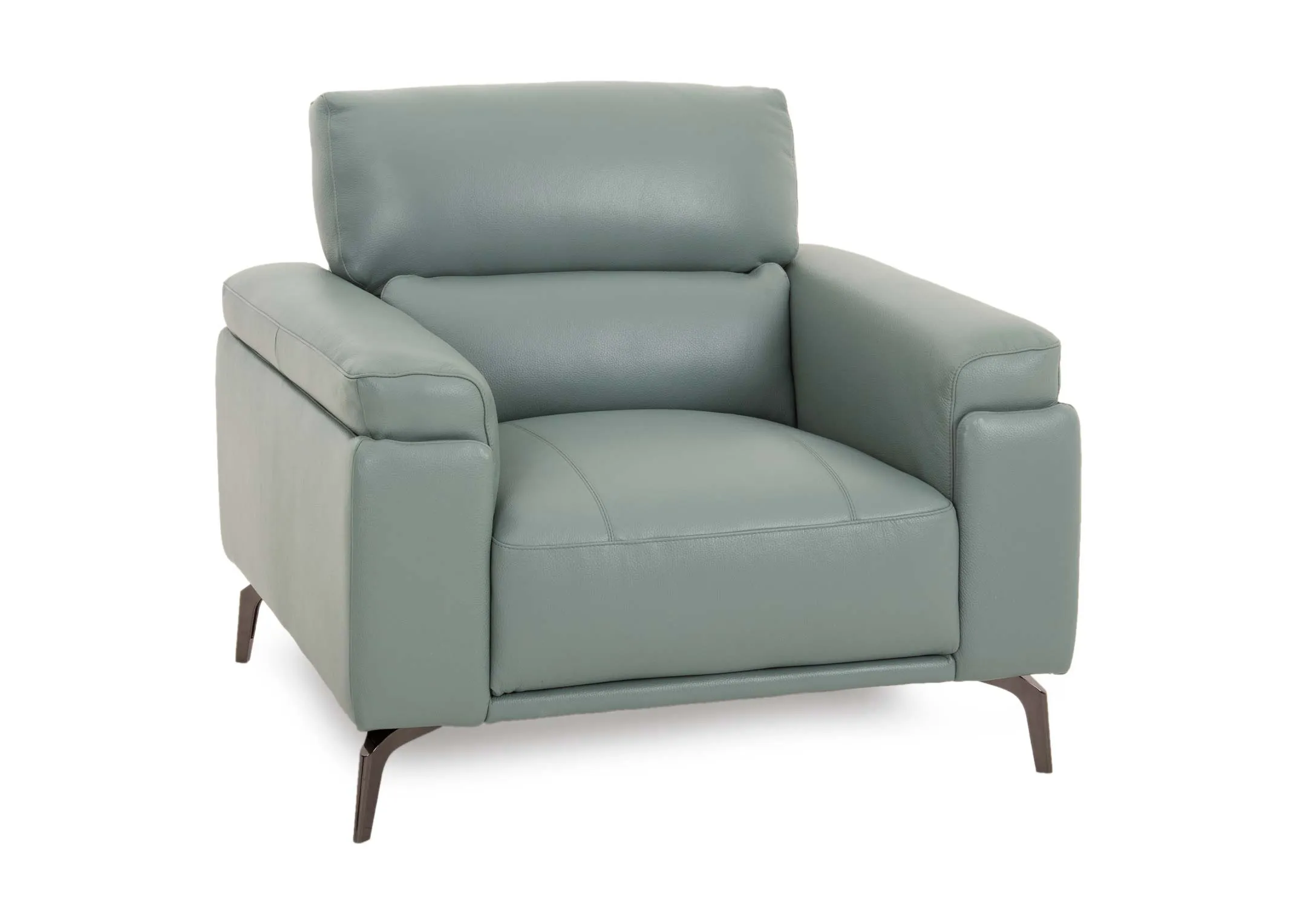 Blue Leather Armchair - Lagoon