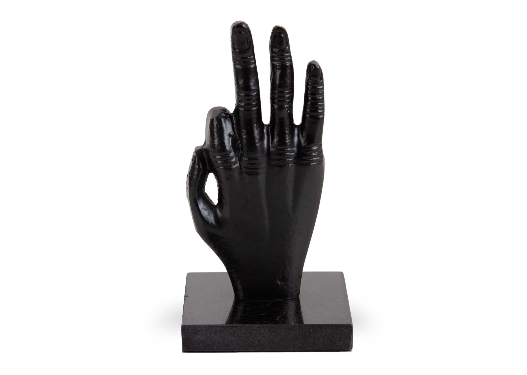 Black Marble 3 Finger Hand Ornament