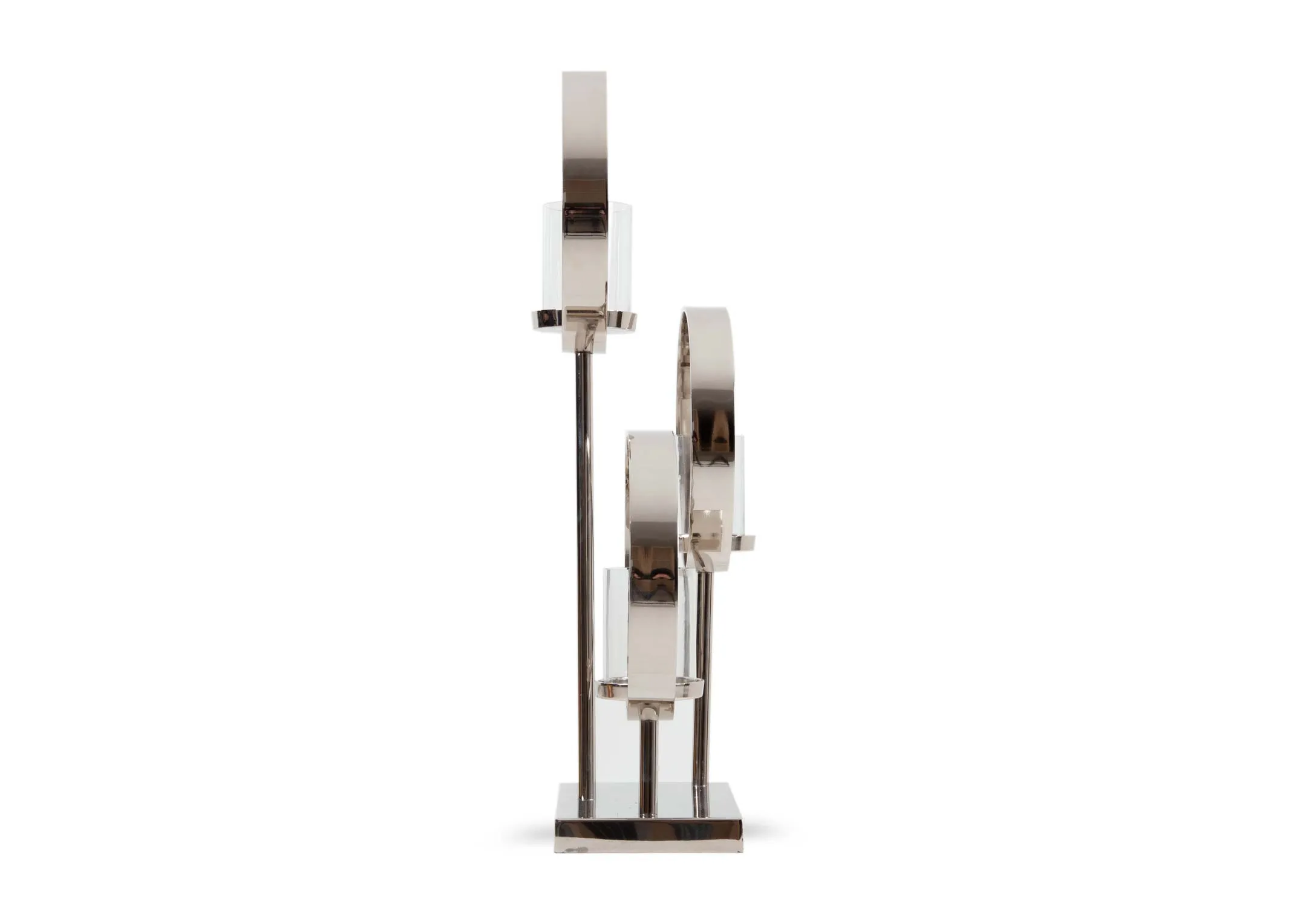 A dimension image of the Silver Triple Candle Holder with 41cm x 15cm x 64cm