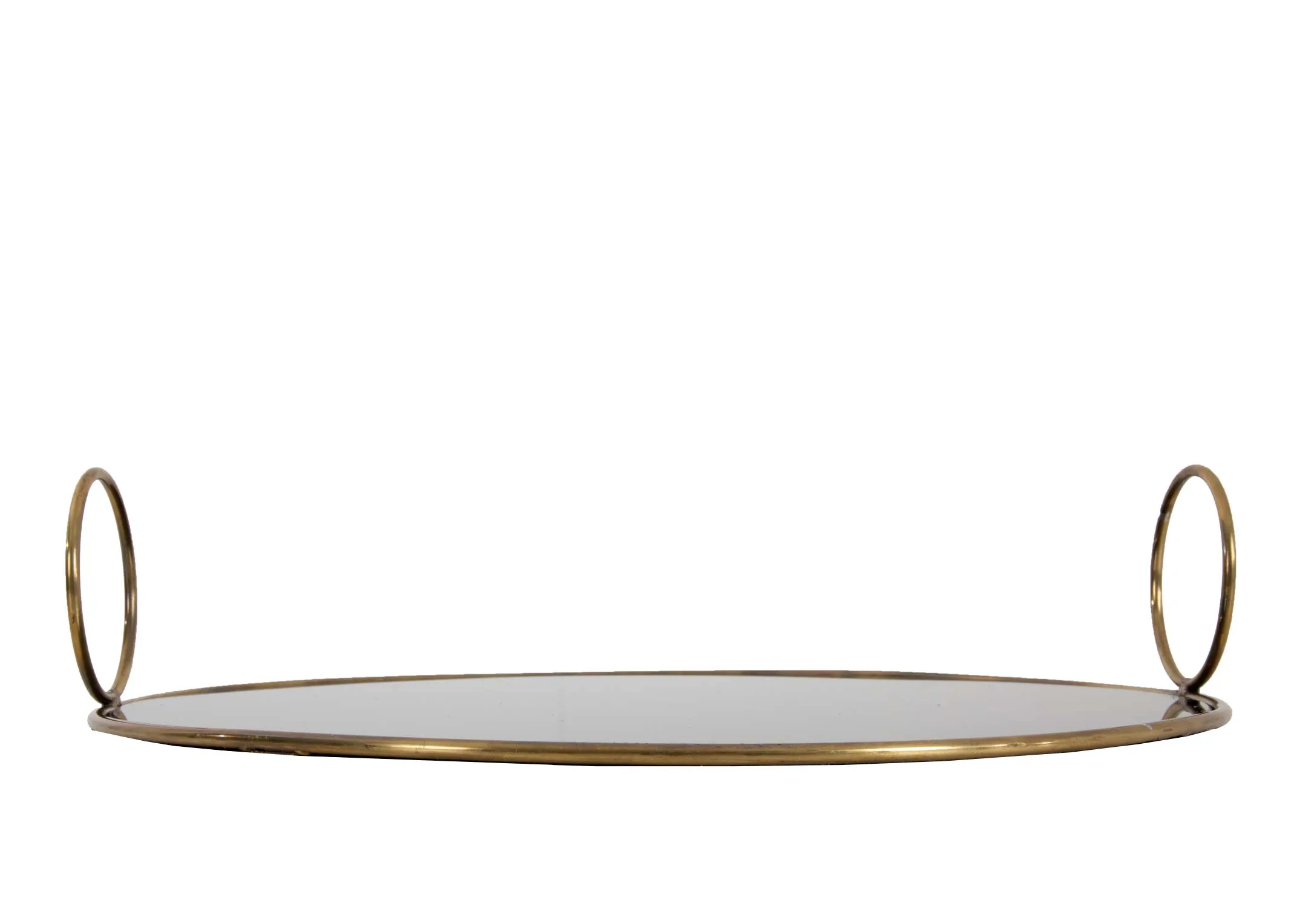 A dimension image of the Large Round Steel Mirror tray with 40cm x 9cm