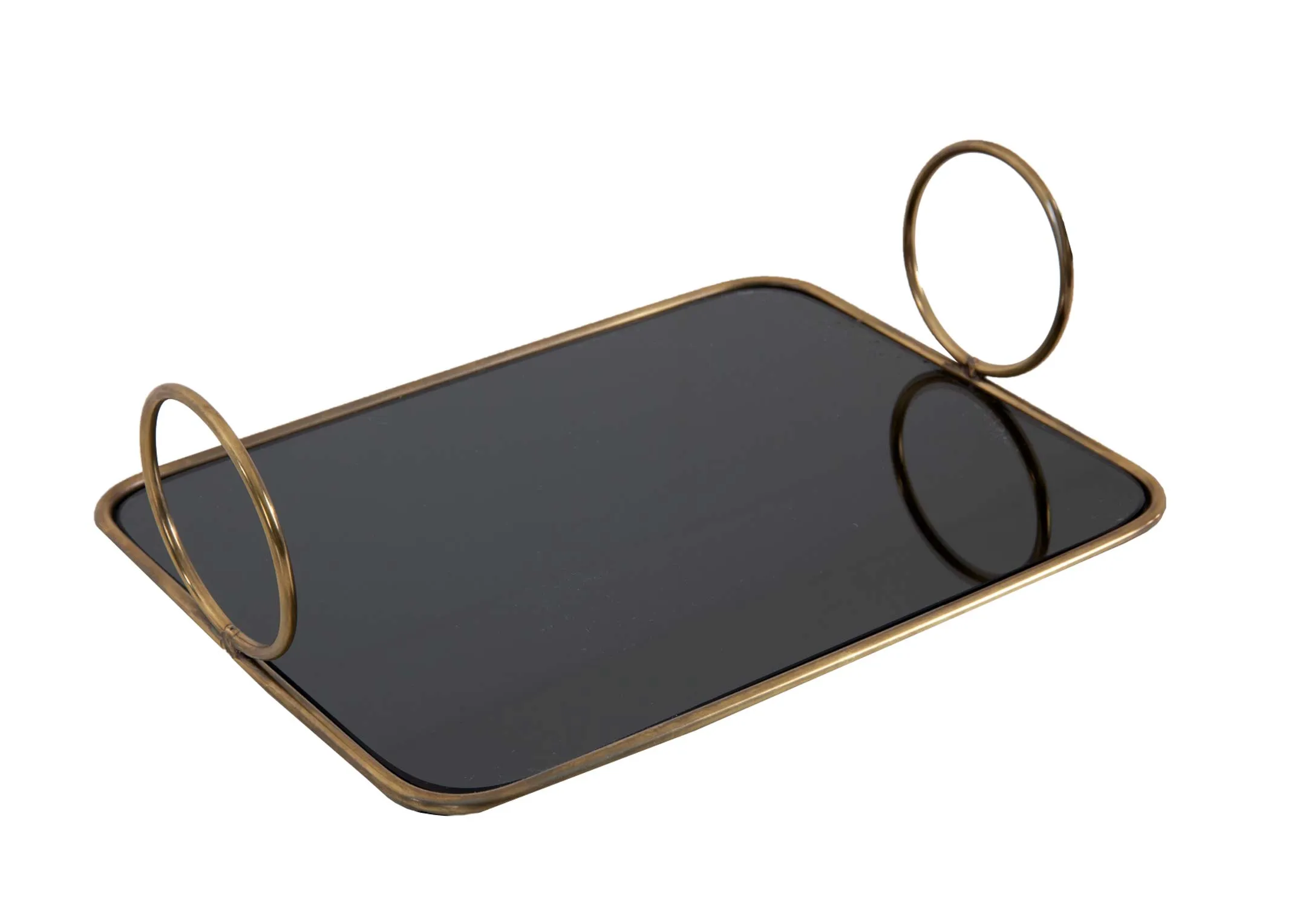A dimension image of the Small Steel Mirror Tray with 22cm x 30cm