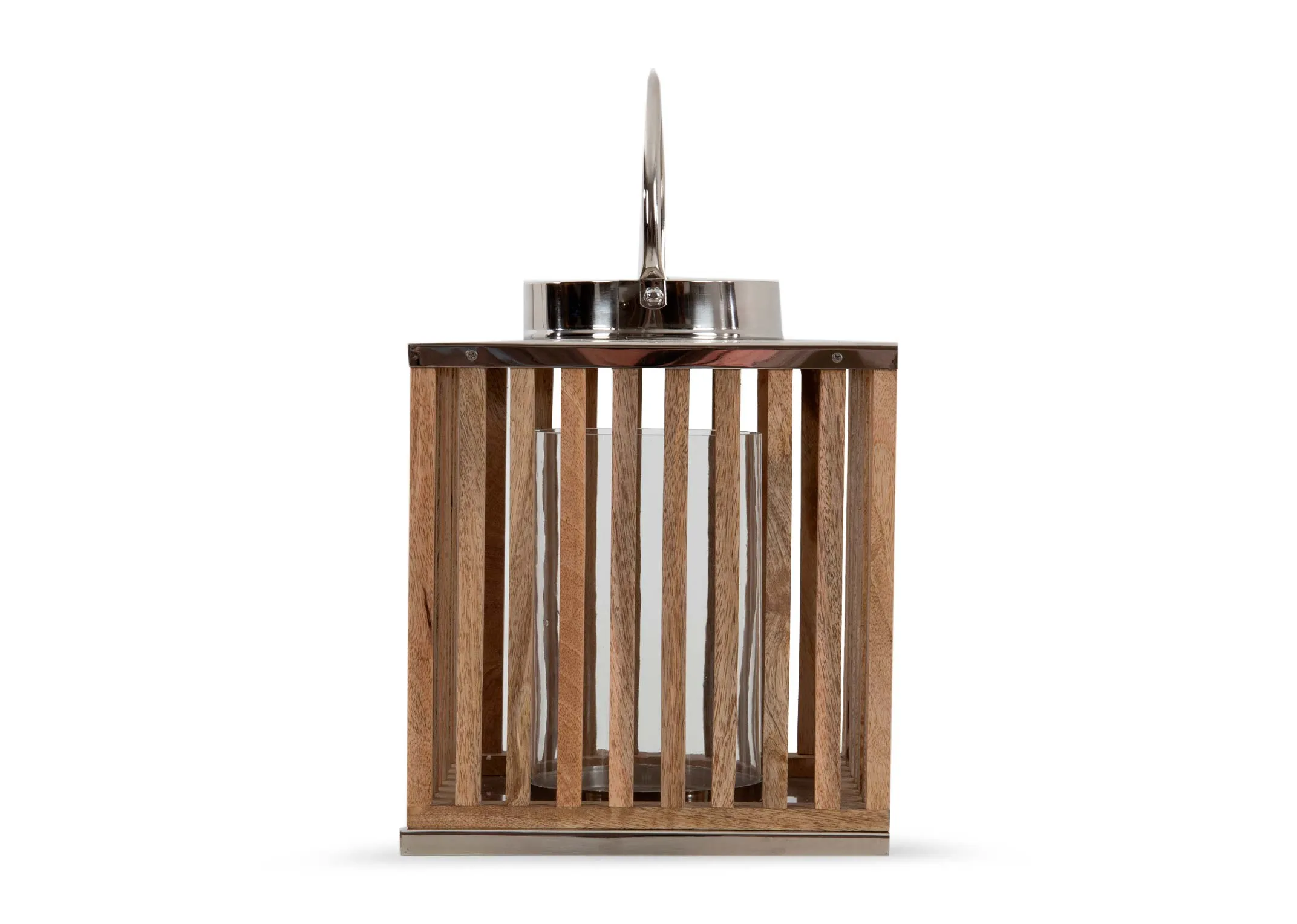 A dimension image of the Medium Square Wood Lantern with 25cm x 30cm