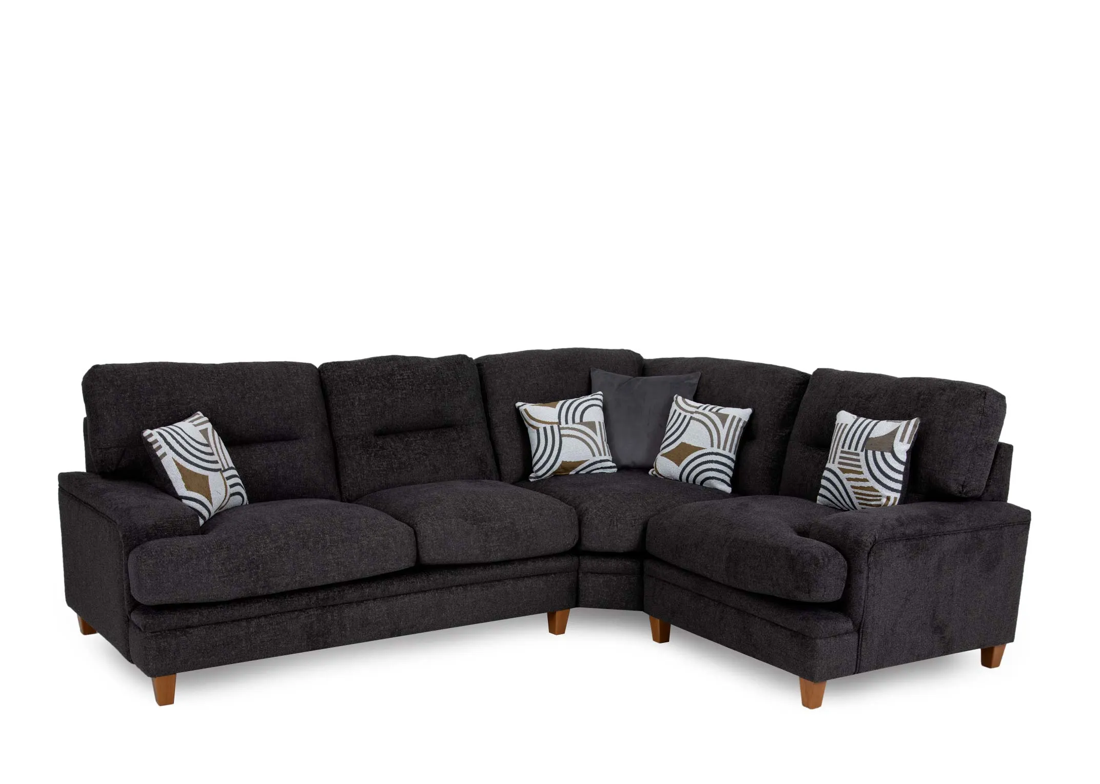 Medium Dark Grey Fabric RHF Corner Sofa Trieste EZ Living Furniture