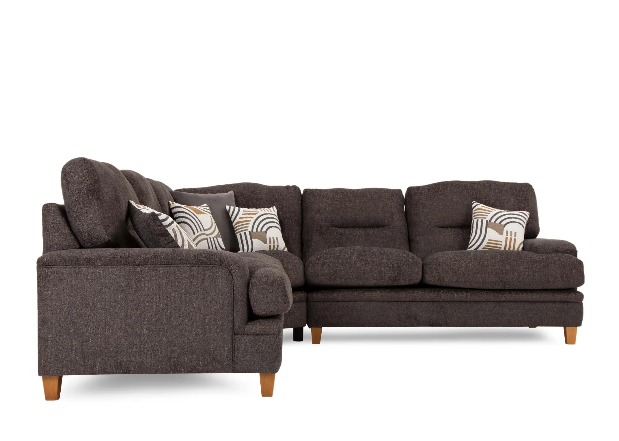 A dark grey fabric large corner group from EZ Livings Trieste range.