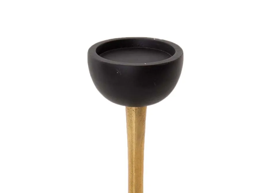 A dimension image of the Medium Black & Gold Candleholder with 10.5cm x 46cm