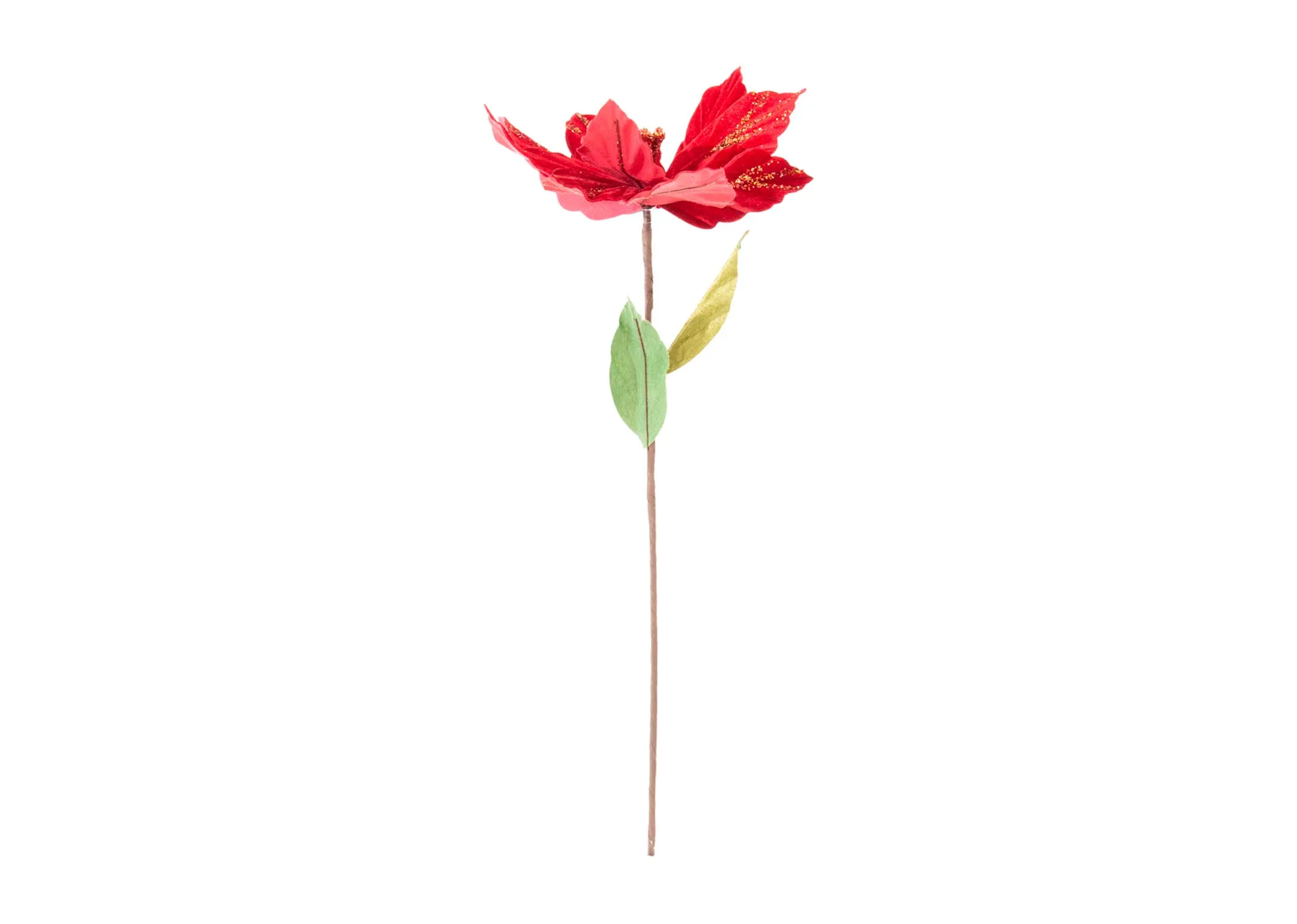 A dimension image of the Red Poinsettia Branch with 50cm