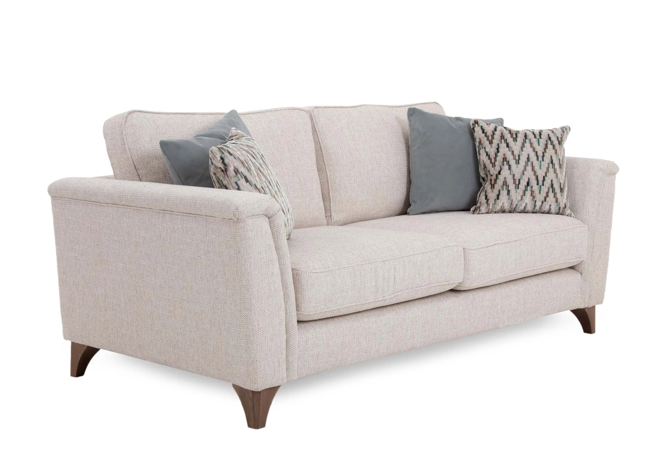 3 Seater Beige Fabric Sofa - Ella