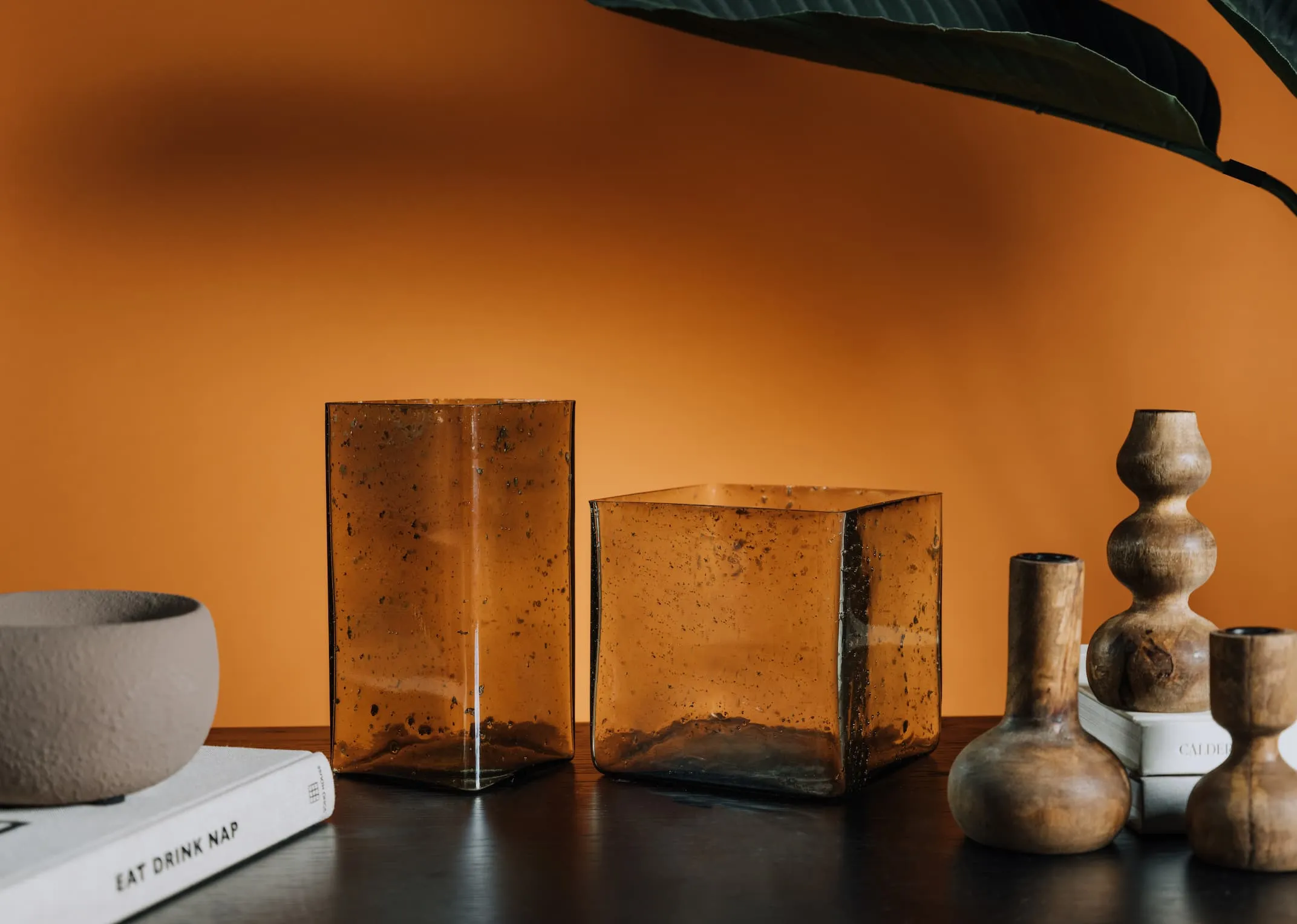 Large Smoke Square Vase - Rowan