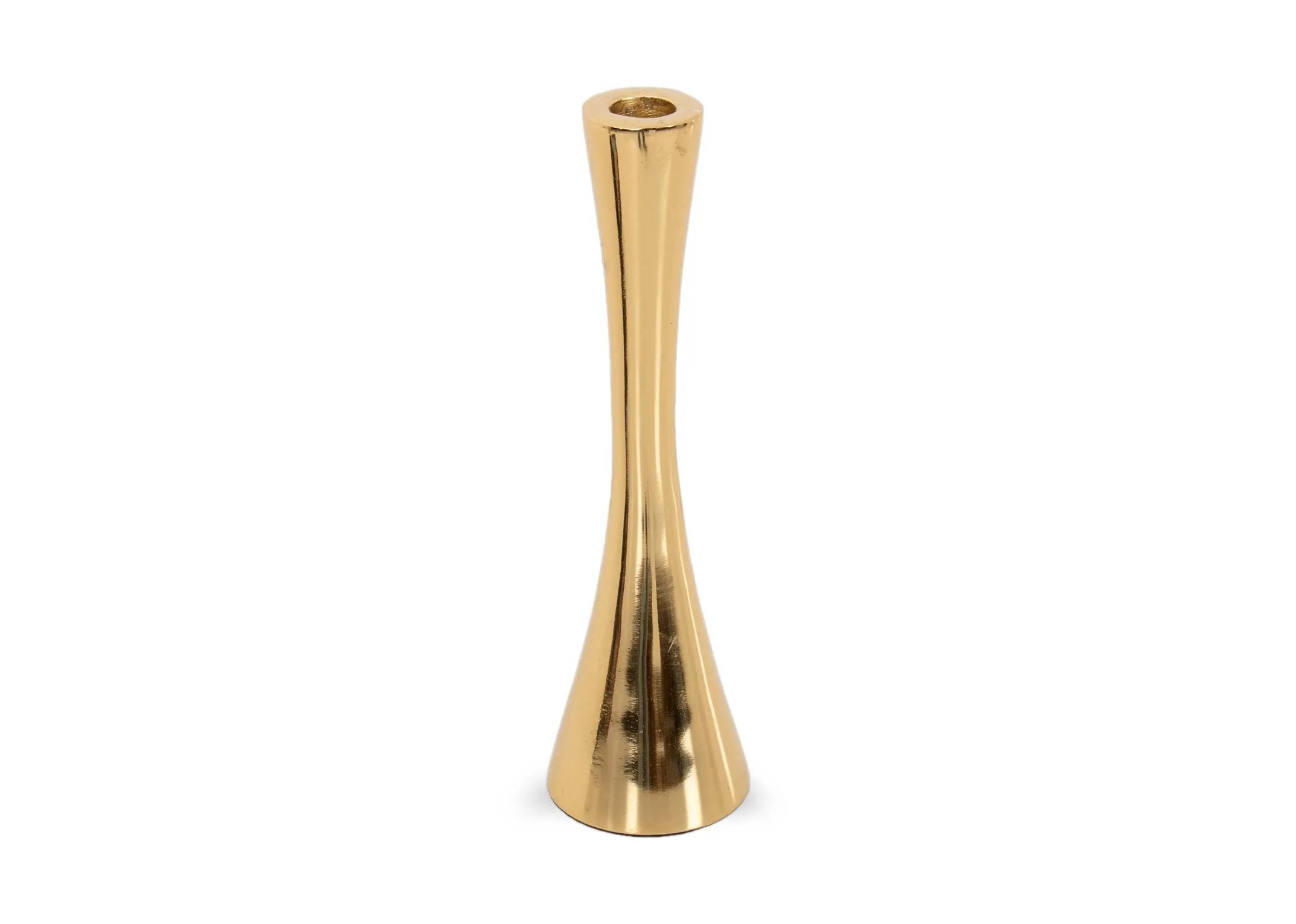 A dimension image of the Medium Gold Candle Holder with 7.5cm x 27cm