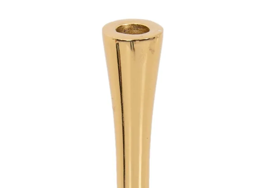 A dimension image of the Medium Gold Candle Holder with 7.5cm x 27cm
