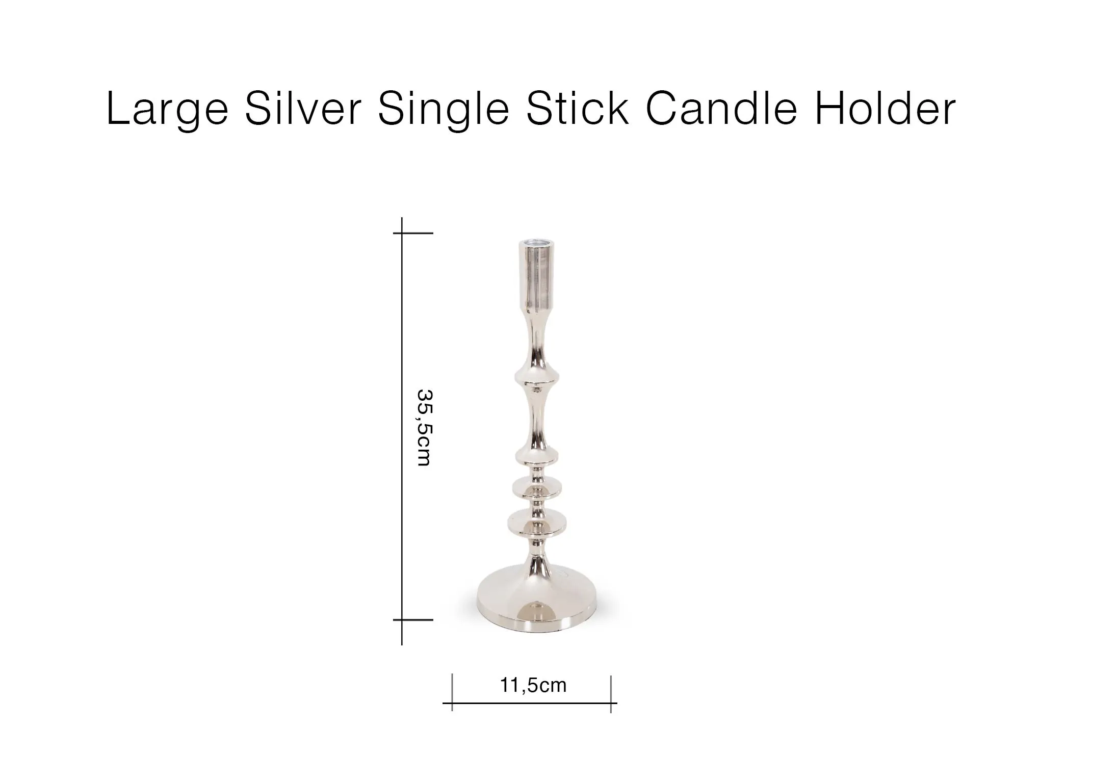 A lifestyle image of a sideboard with Pearl & Pine LED tree and Silver candlestick.