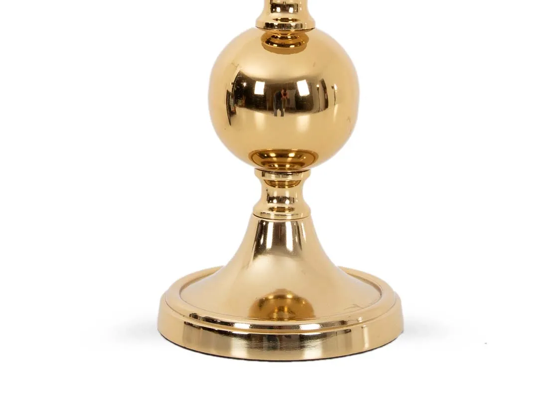 A dimension image of the Medium Gold Candle Holder with 13cm x 28cm