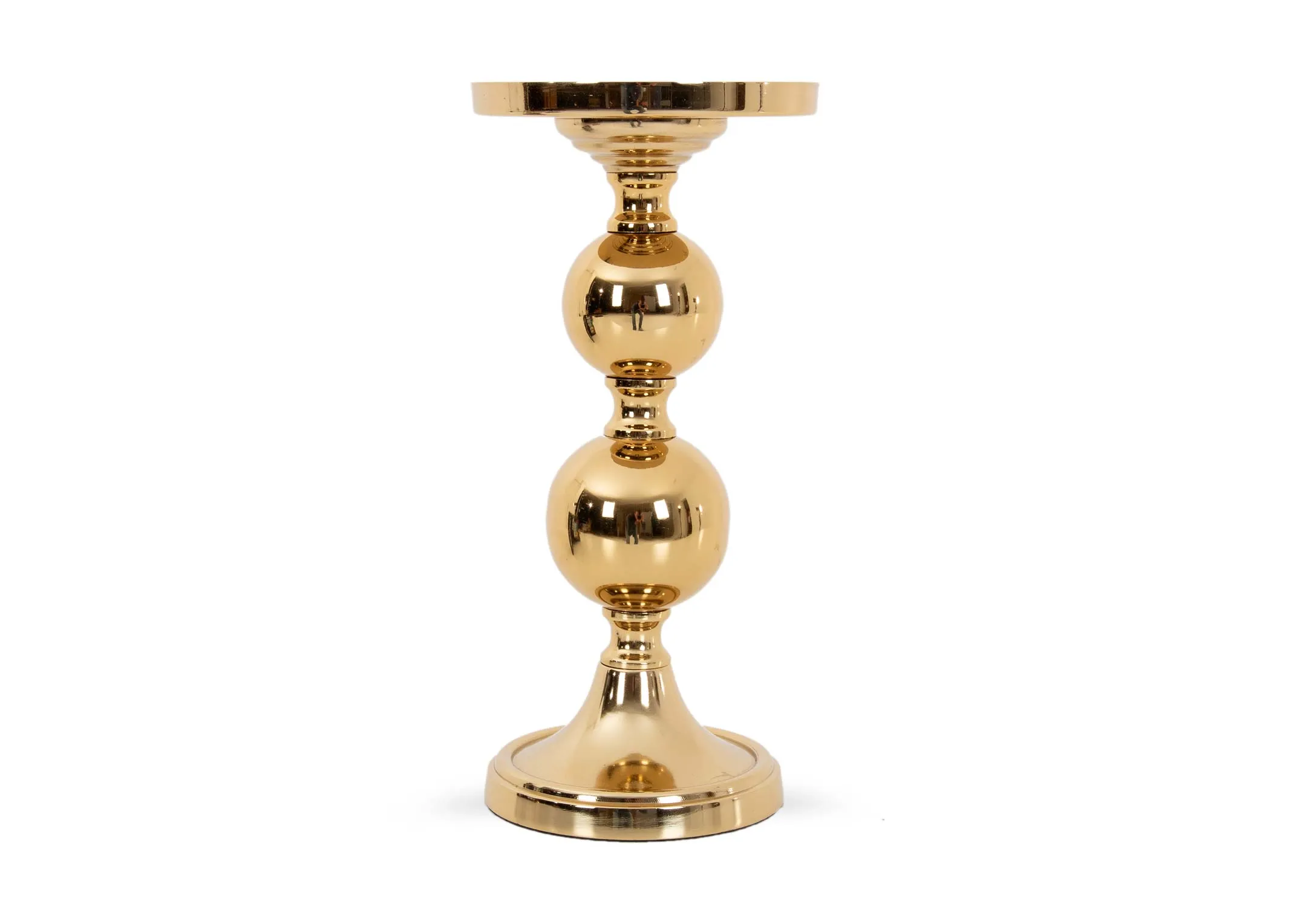 A dimension image of the Medium Gold Candle Holder with 13cm x 28cm