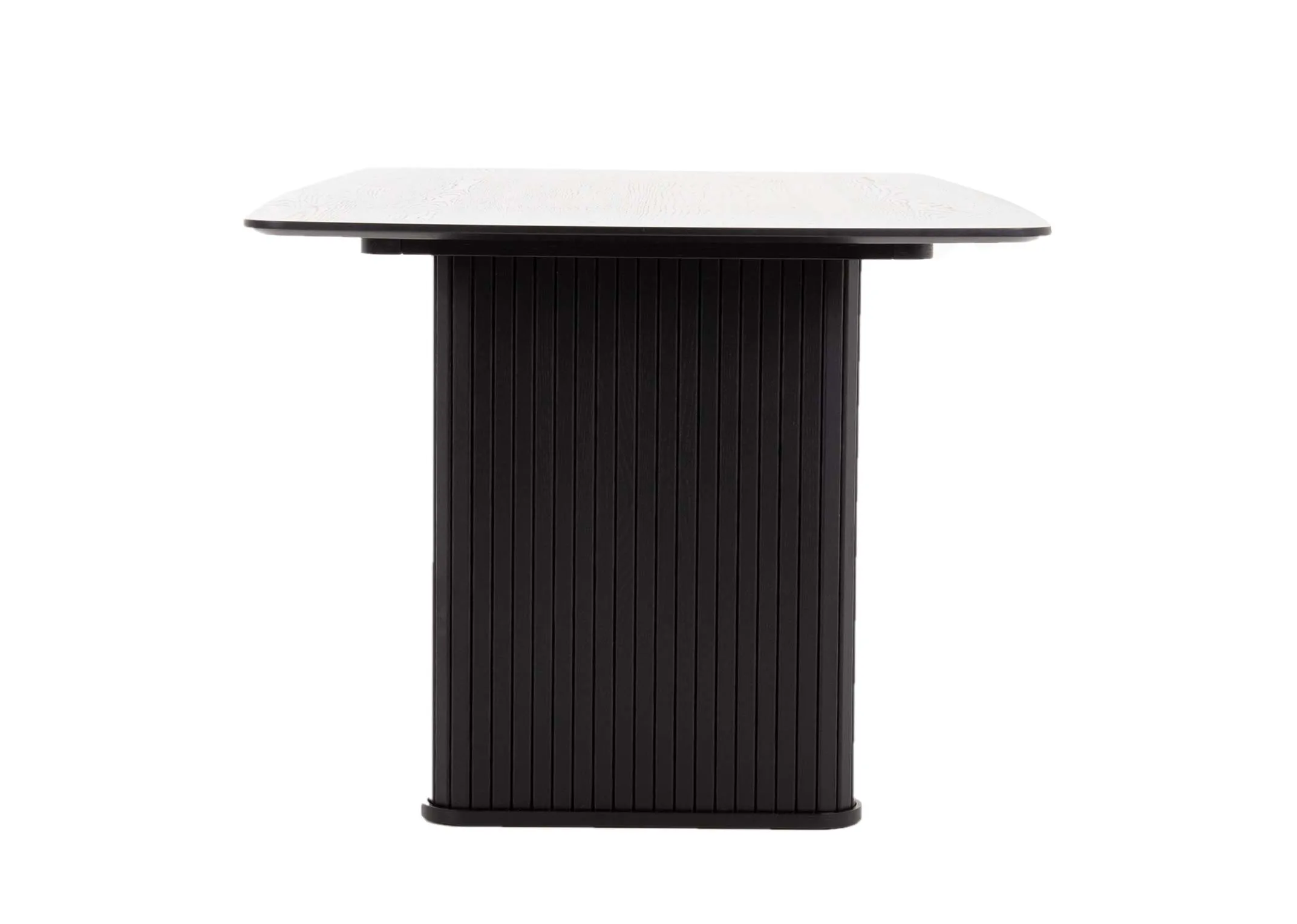 A dimension image of the Nola Black Oak Dining Table with 190cm x 100cm x 75cm