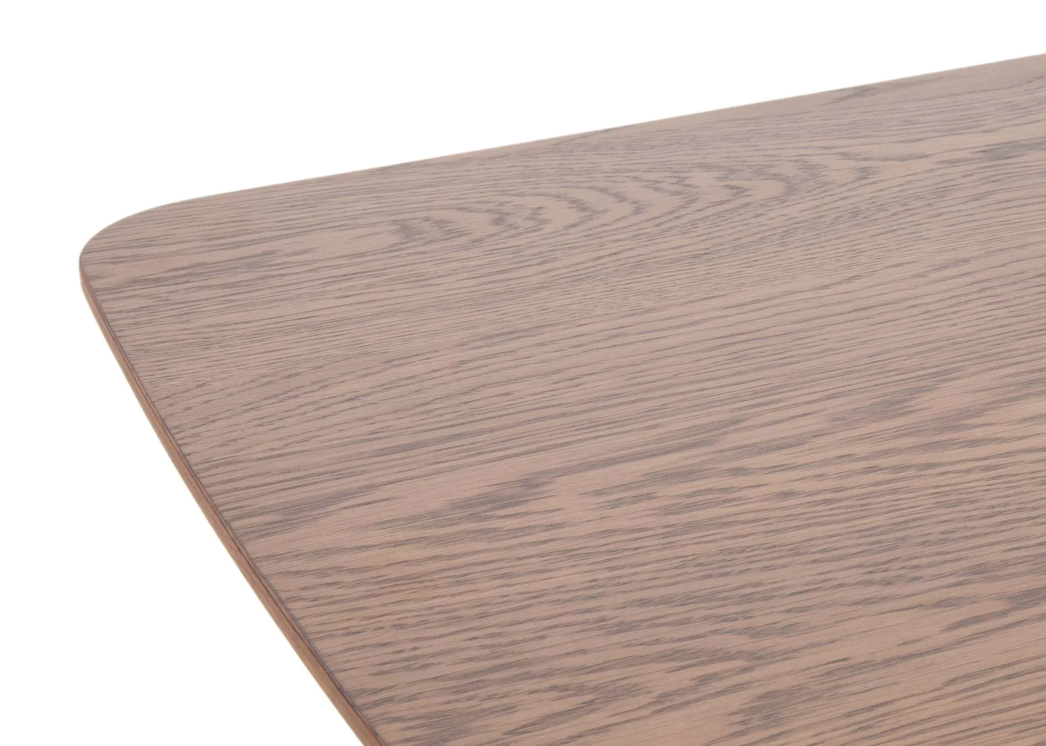 A smoked oak dining table from EZ Livings Nola Range. Closeup of oak finish.
