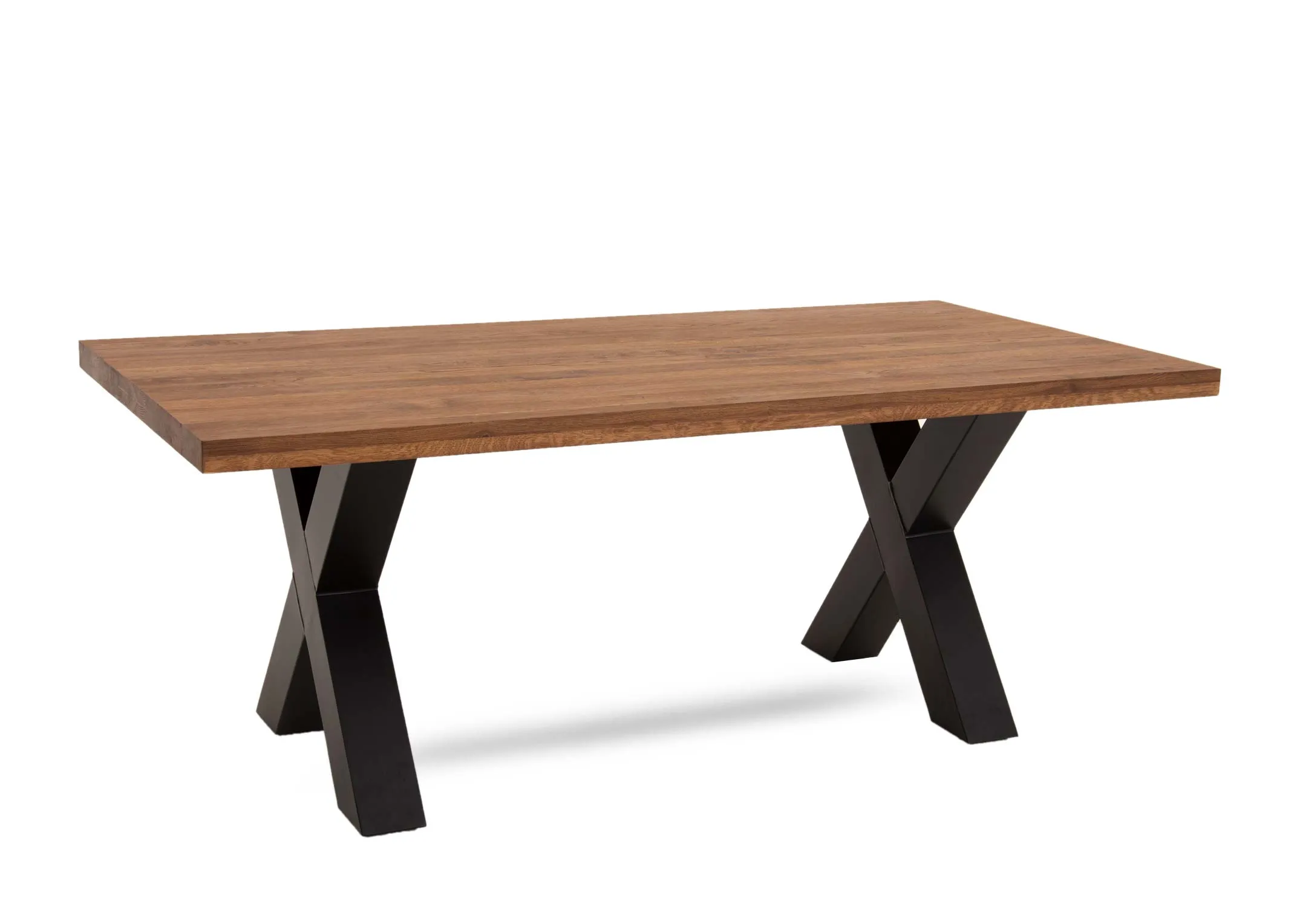 A dimension image of the Davos Chestnut Table with 220cm x 100cm x 77cm