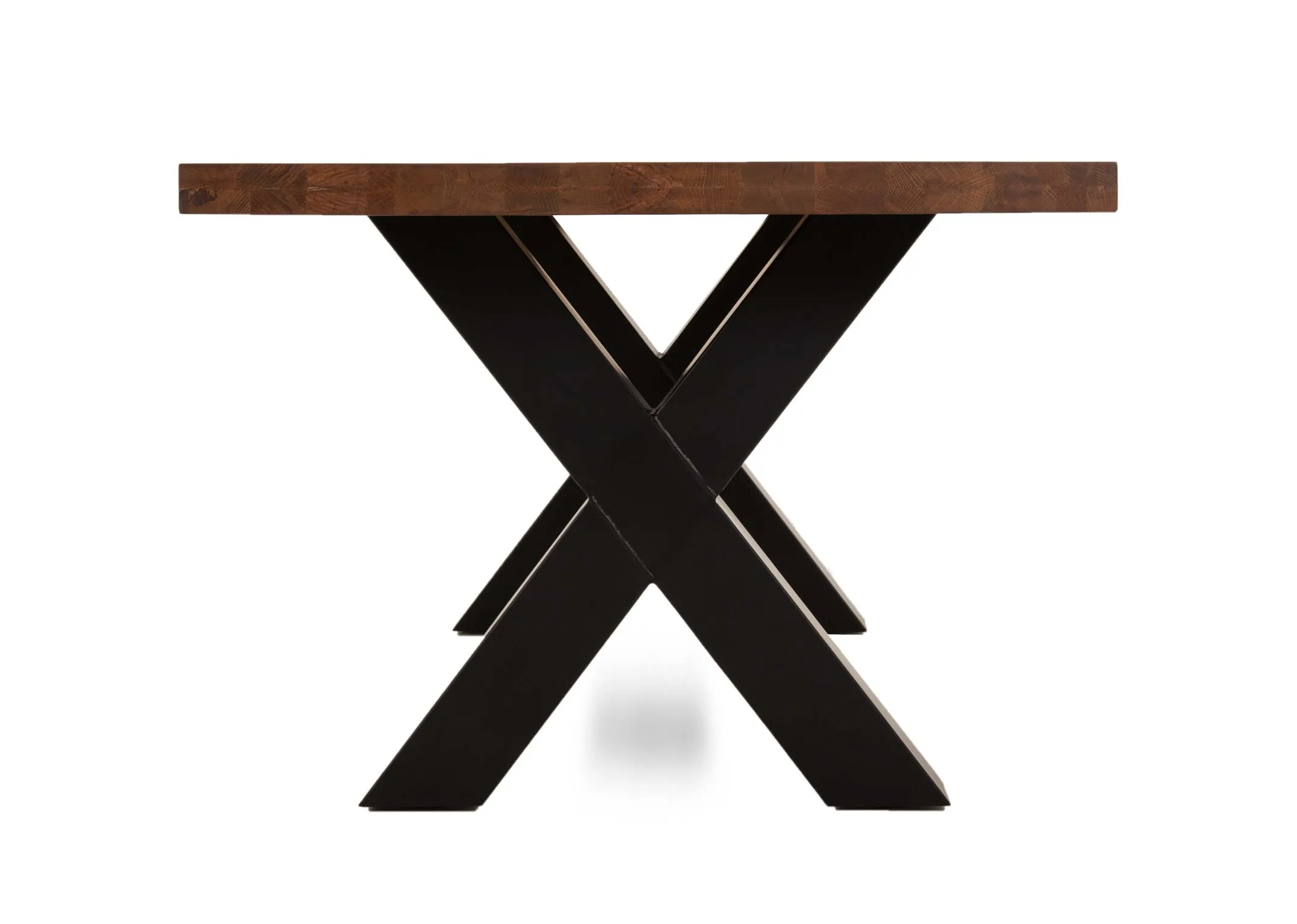 A dimension image of the Davos Chestnut Table with 220cm x 100cm x 77cm