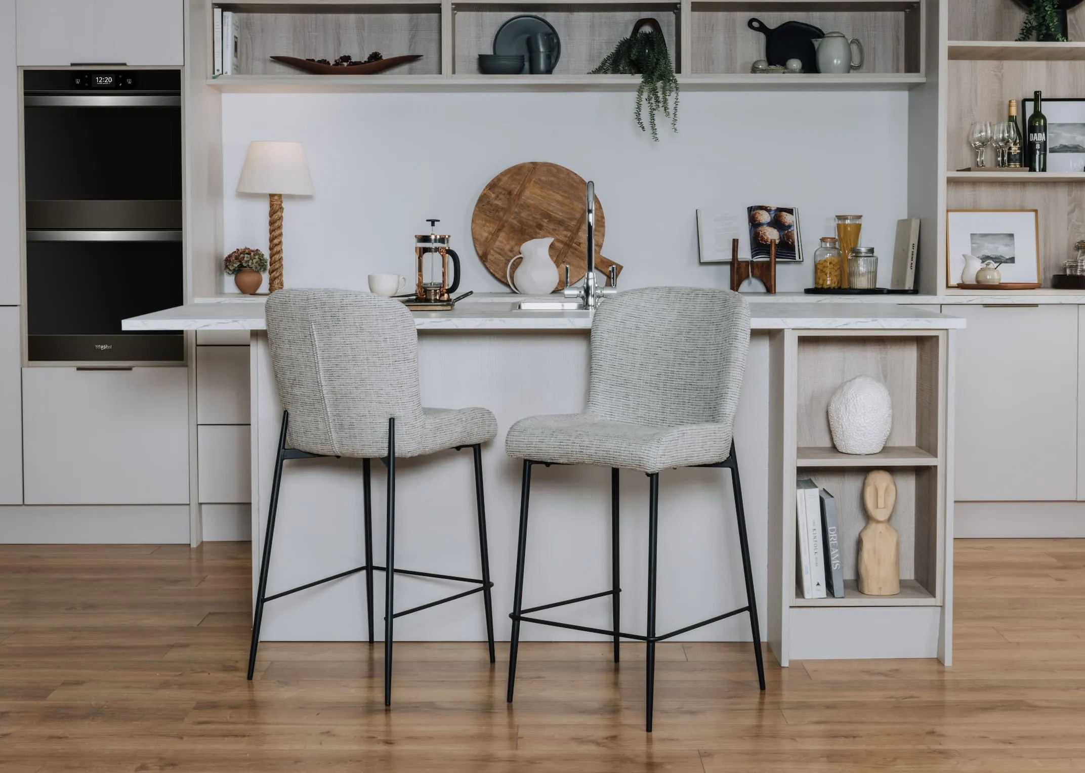 Light Grey Accent Bar Stool - Erin