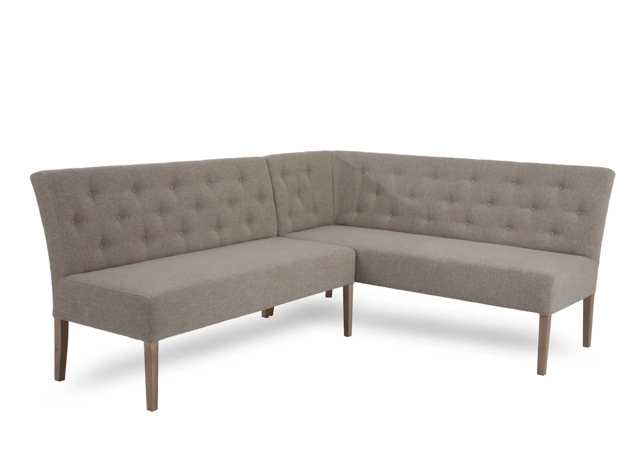 A lifestyle image of the Stanford Bench with a selection of cushions and Kabini & Kaza prints.