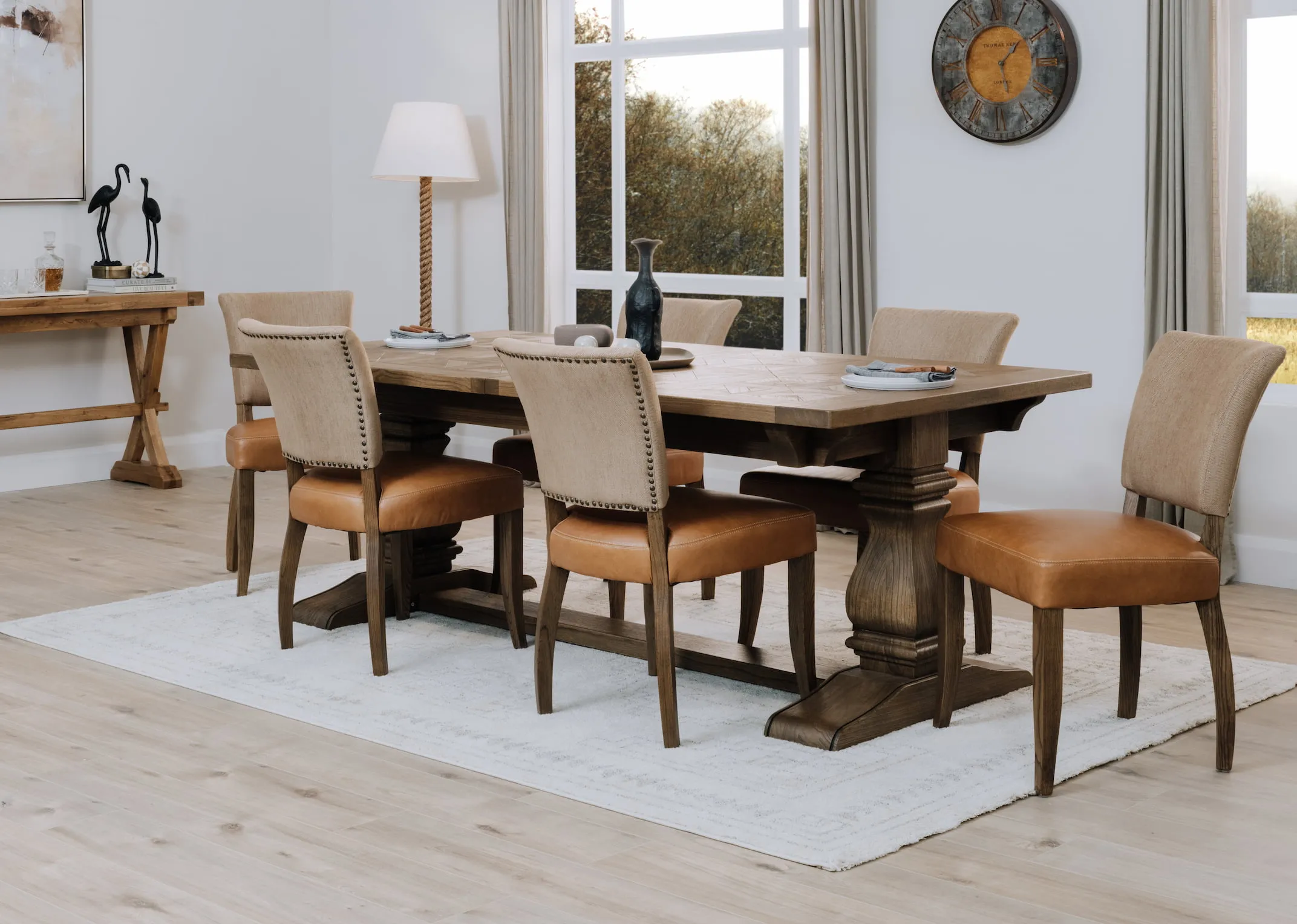 210cm-310cm Reclaimed Timber Extendable Dining Table - Biarritz