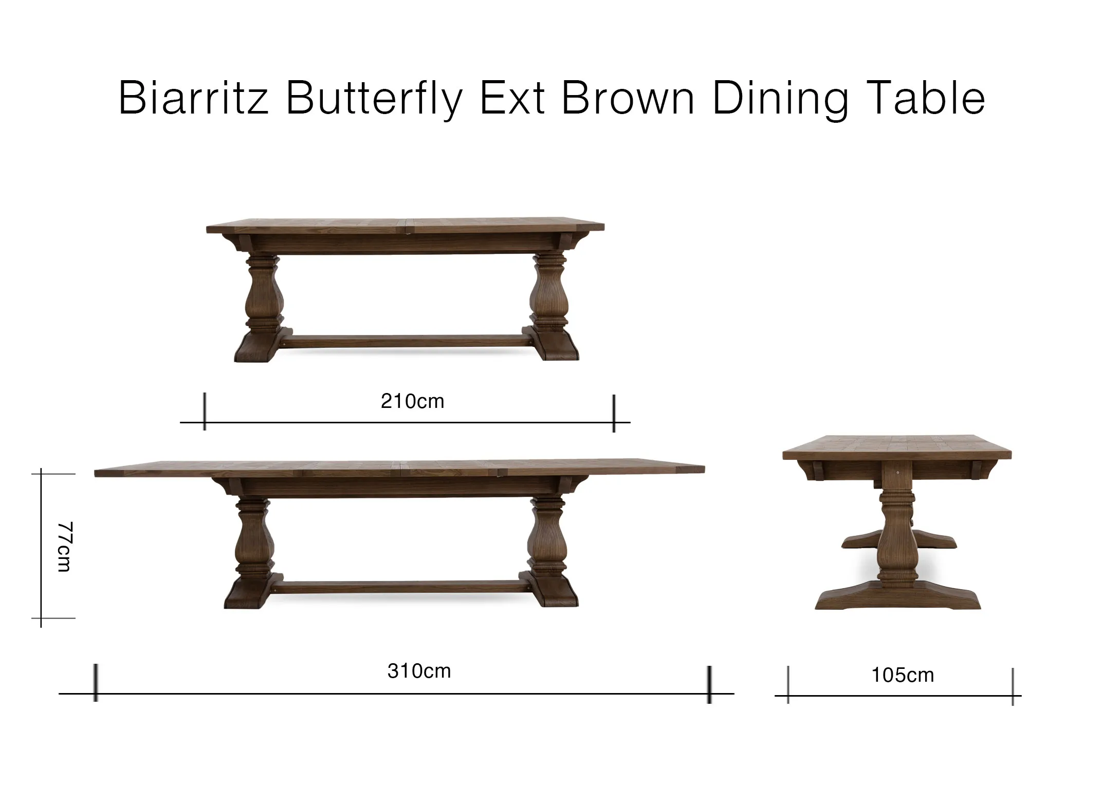 A lifestyle image of the Biarritz dining tablke and tan leather dining chairs with Pier floor lamp.