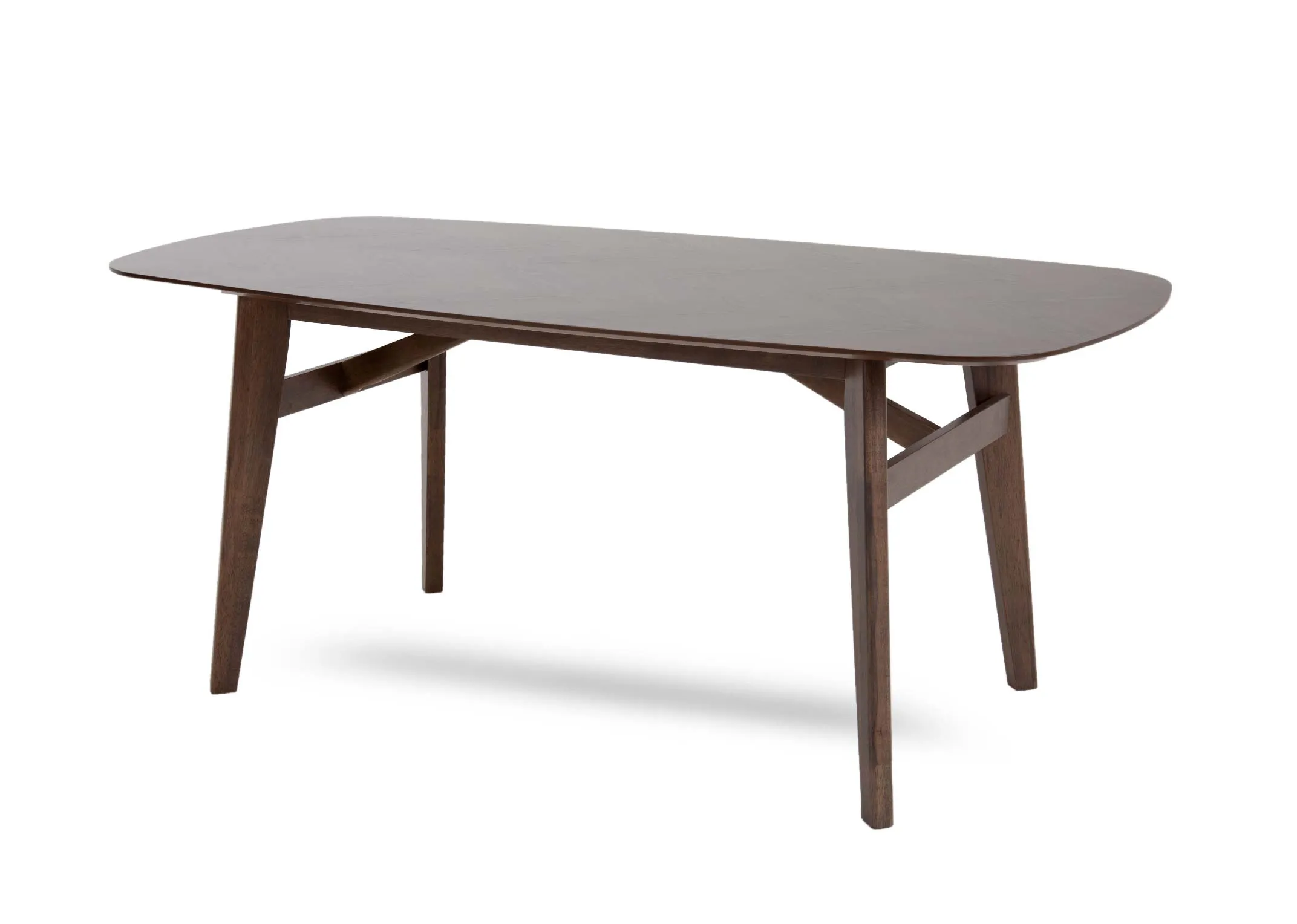 A brown ash dining table from EZ Livings Bergen range. Angled view