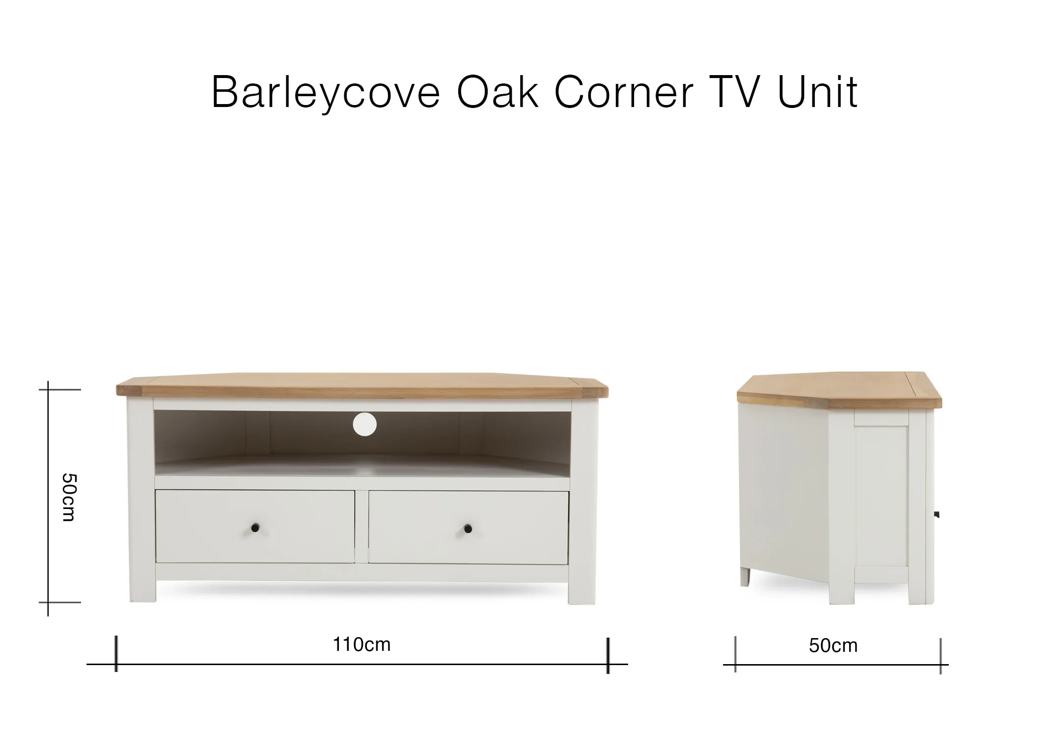 A lifestyle image of the Barleycove tv stand with flatscreen and matching nests.
