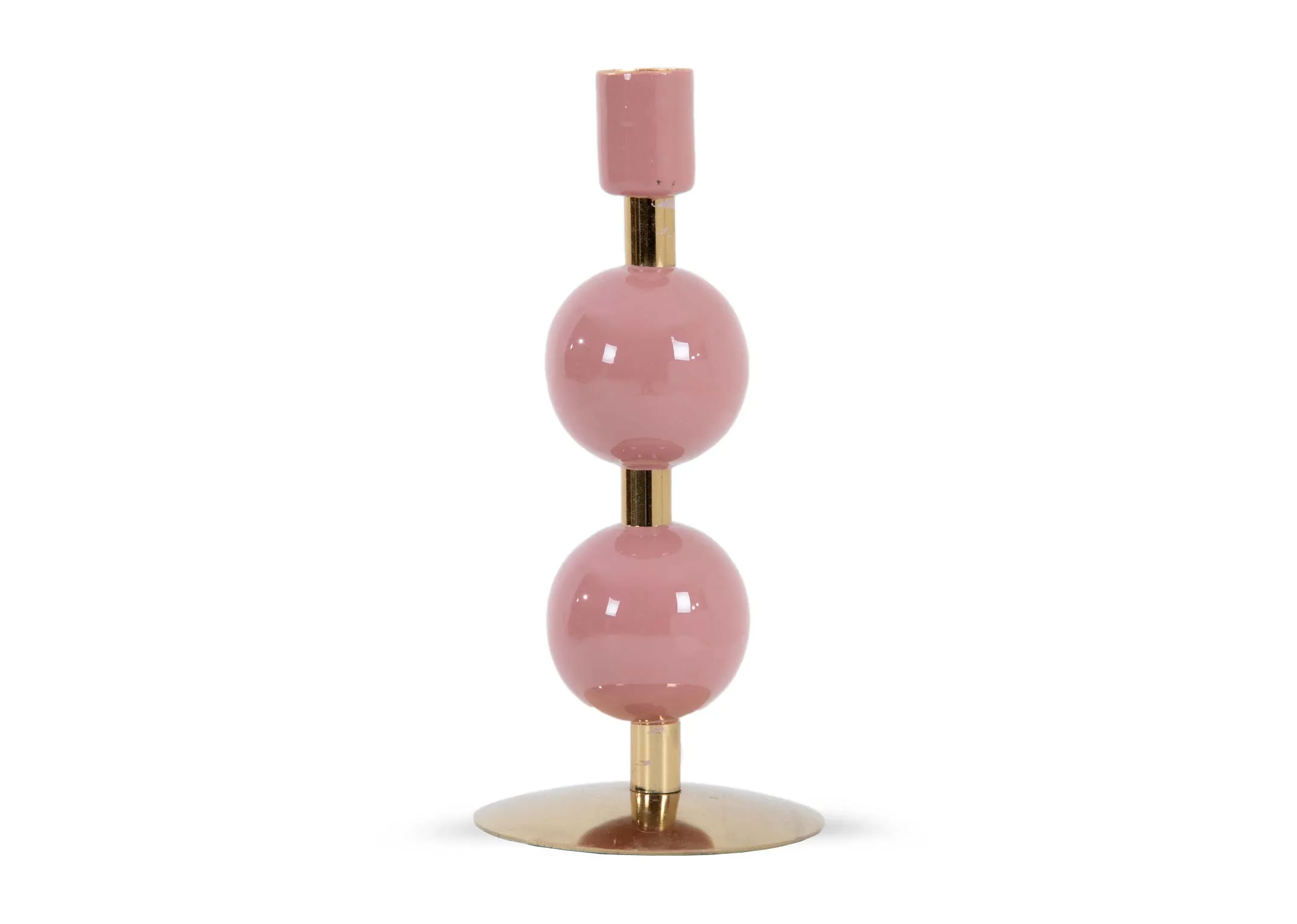 A dimension image of the Talulla Pink Candle Holder with 8.5cm x 18cm