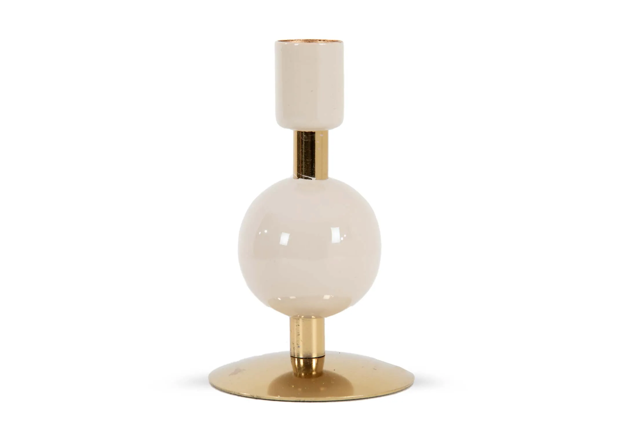 Cream & Gold Candle Holder - Allegra
