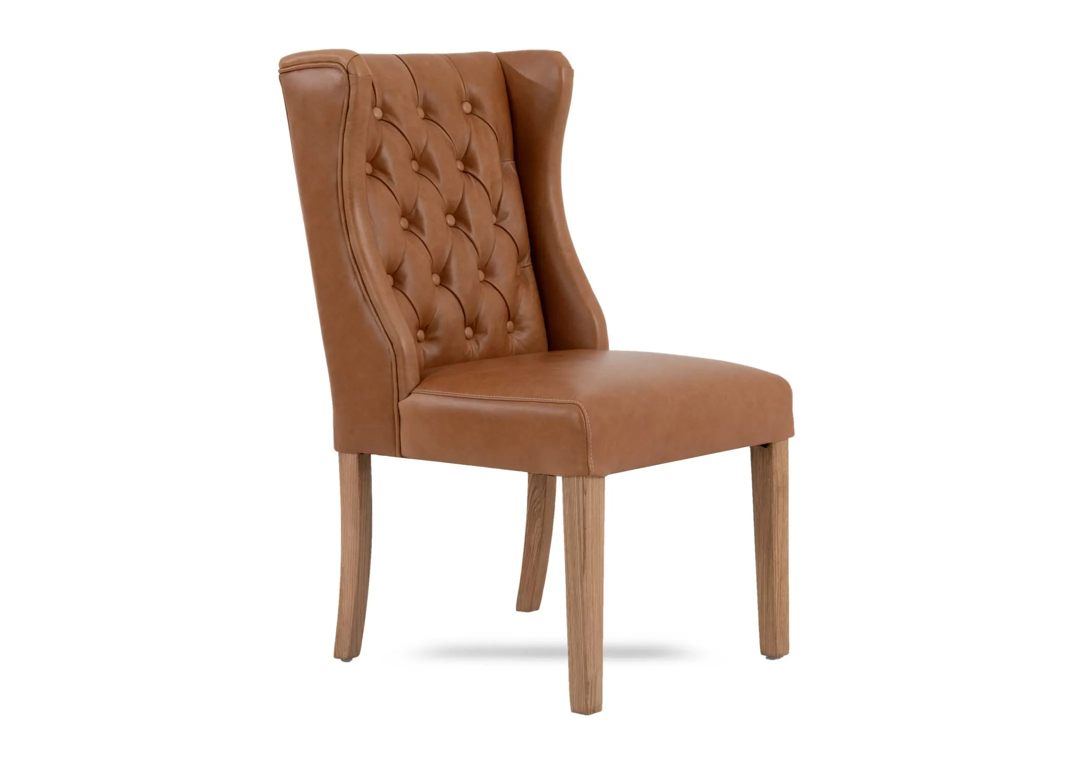 Tan Real Leather Dining Chair - Tommy
