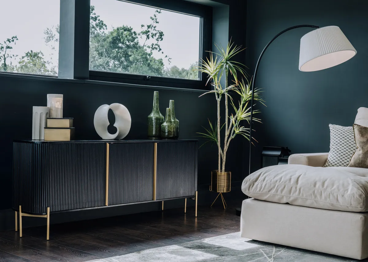 2 Door Black Mango Sideboard - Rego