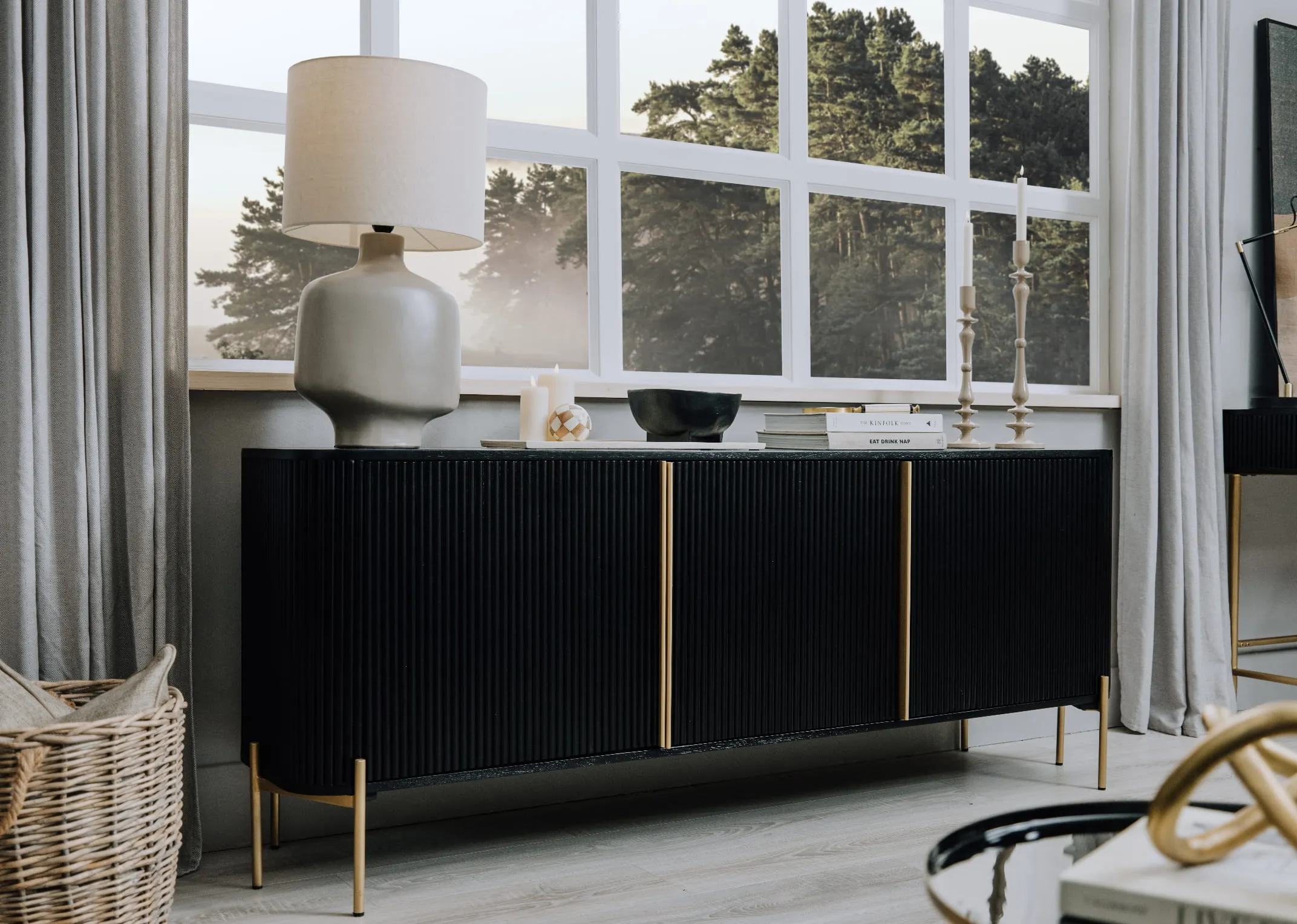 2 Door Black Mango Sideboard - Rego