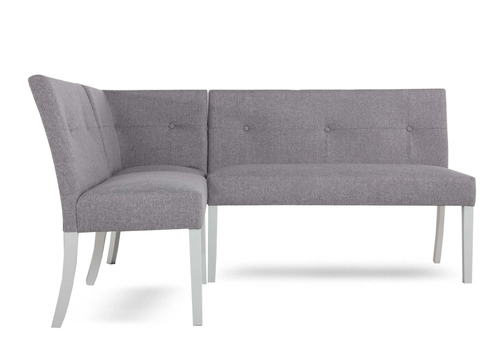 A dimension image of the Georgia Grey corner bench with 180cm x 140cm x 92cm x 52cmSH