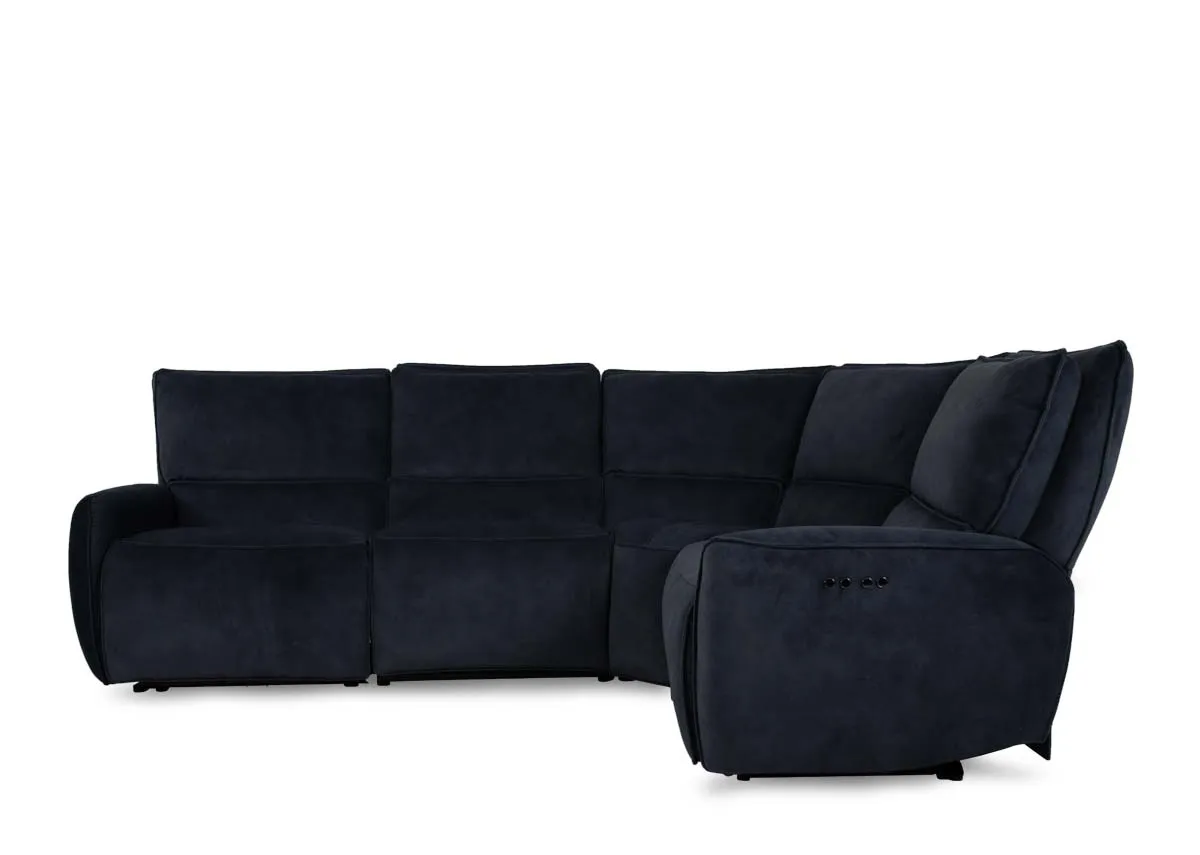 A small dark grey fabric corner sofa from EZ Livings Quentin range. Side veiw of sofa fixed