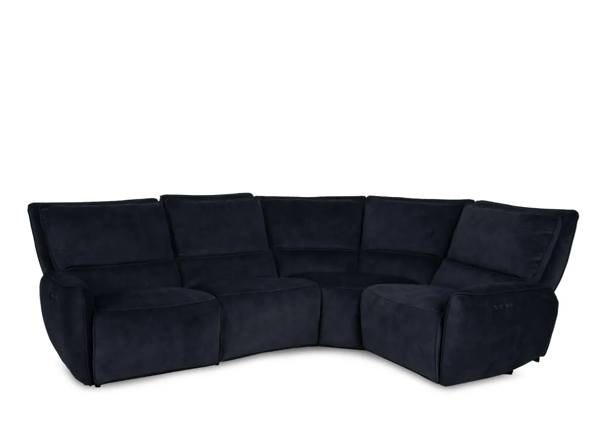 Small Grey Fabric Zero Gravity Recliner Corner Sofa - Quentin
