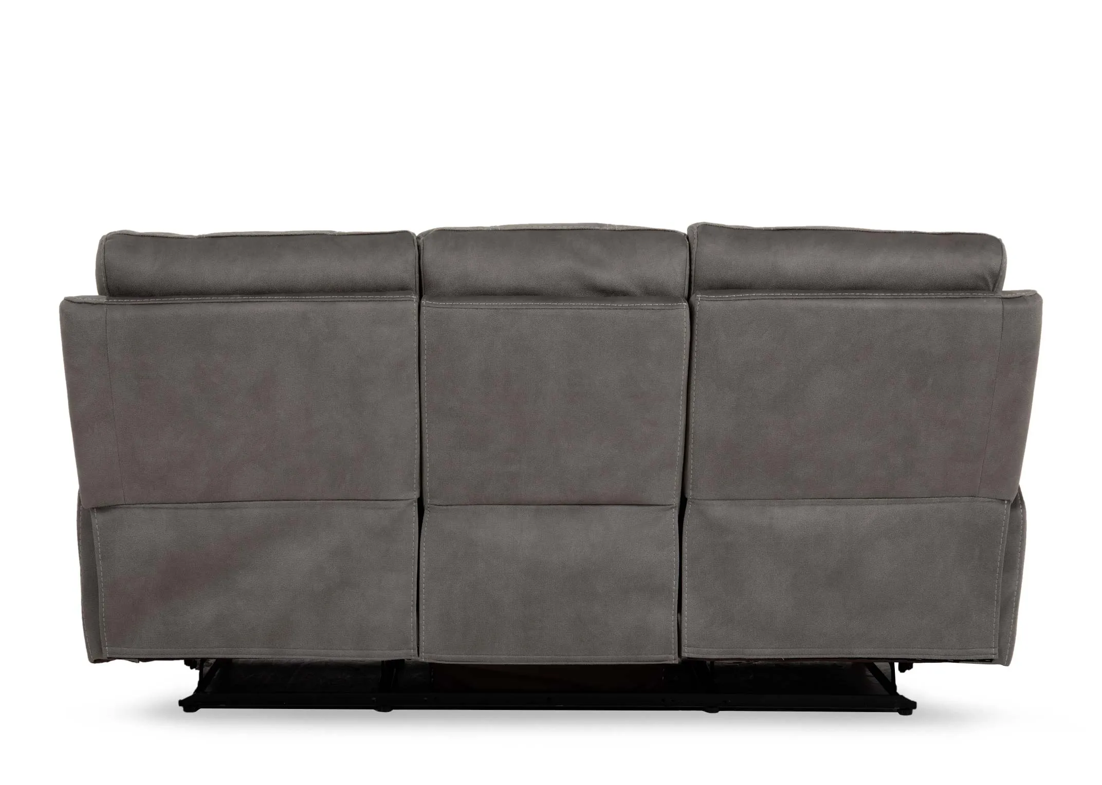 A grey fabric 3 seater sofa from EZ Livings Michigan range. Back view of warranted frame