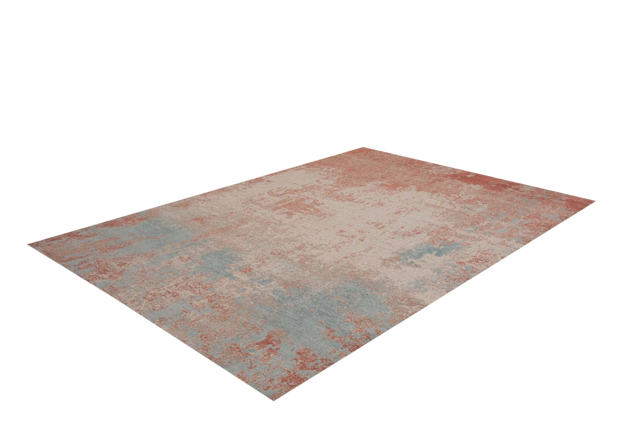 A dark pink and grey ombre rug from EZ Livings Chloe range. Angled view of lightweight rug.