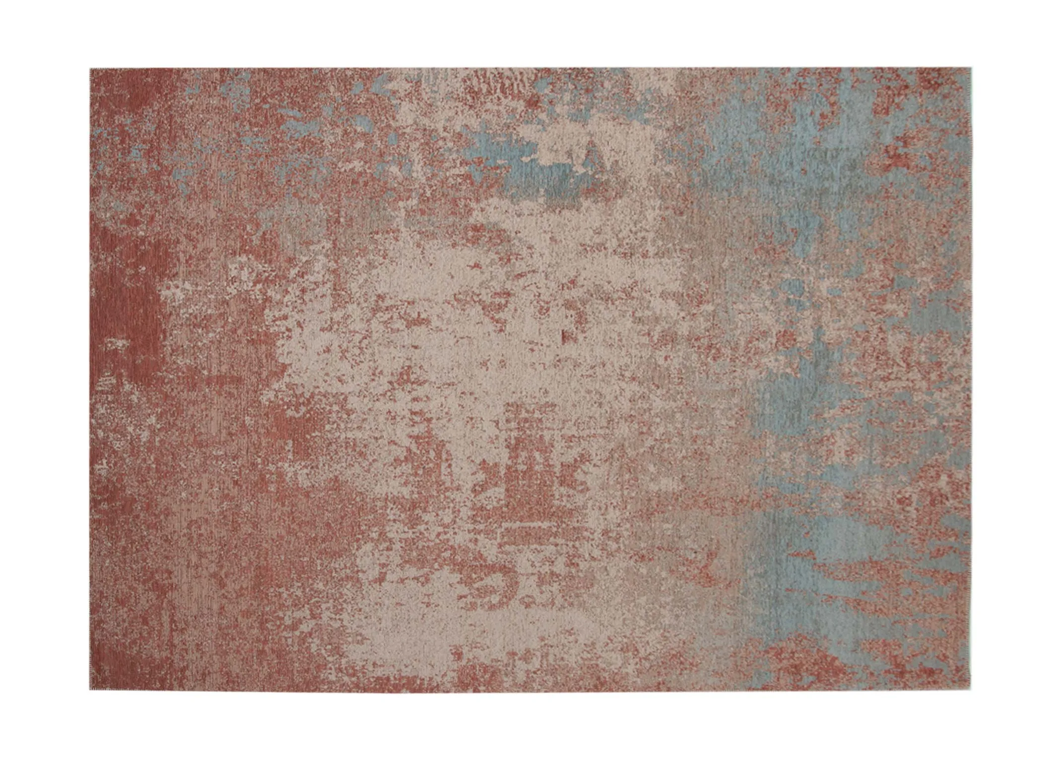 A dark pink and grey ombre rug from EZ Livings Chloe range. Front view of distressed pattern.