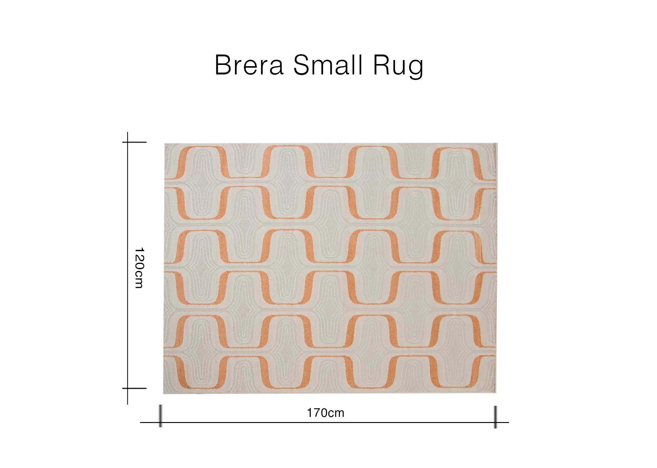 A dimension image of the Brera Rug with 170cm x 230cm