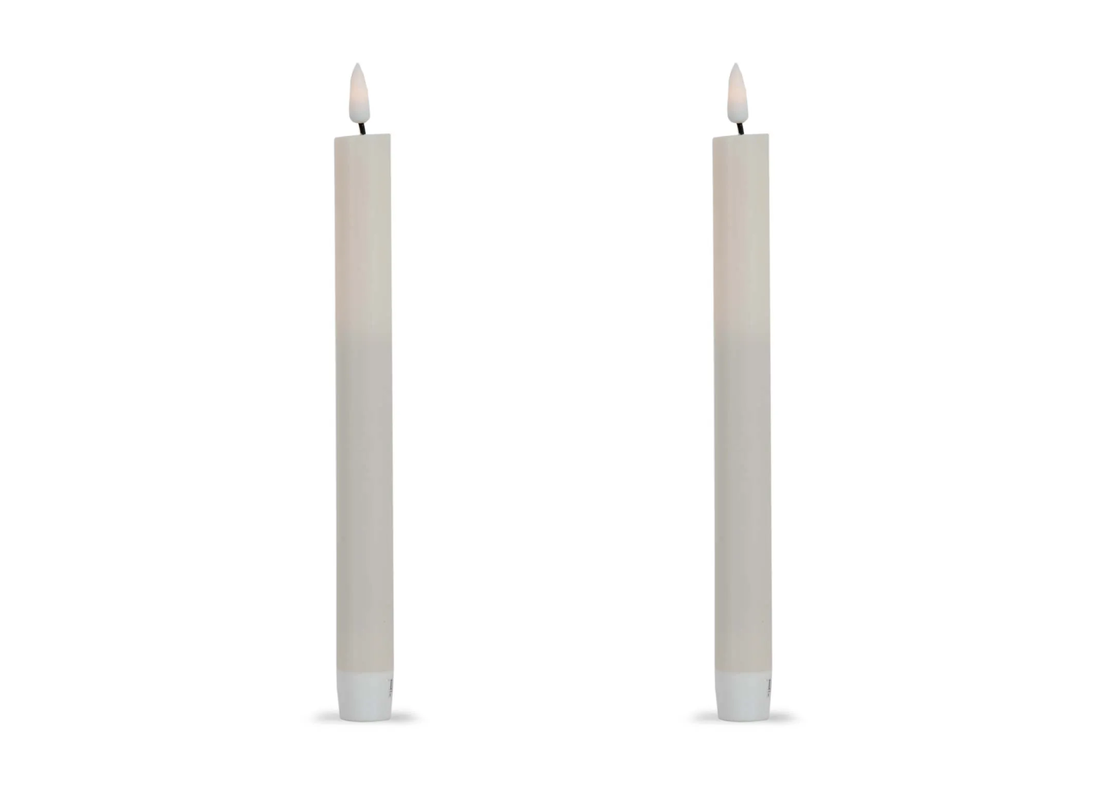 Set of 2 Cream Small LED Dinner Candles - Deluxe