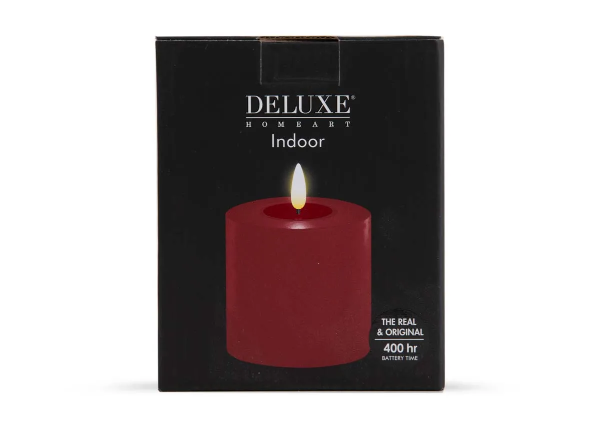 A dimension image of the Red LED Candle with 10cm x 10cm