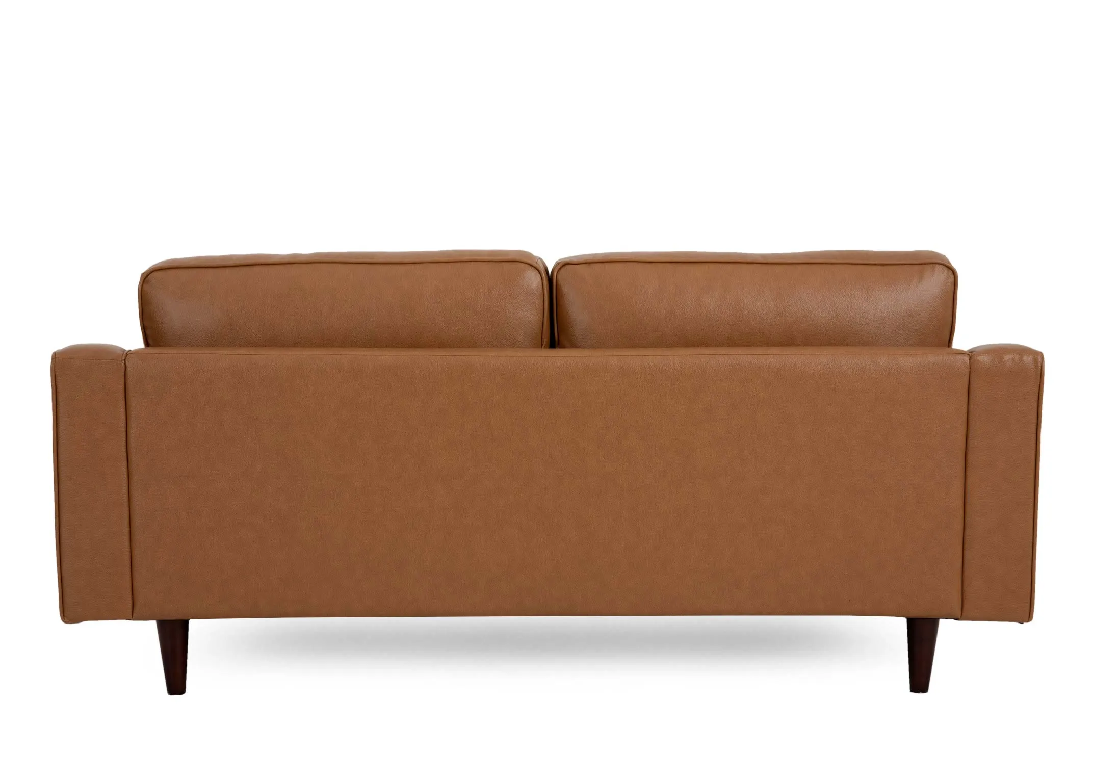 A 2.5 seater tan leatehr sofa from EZ Livings Genoa range. Back view